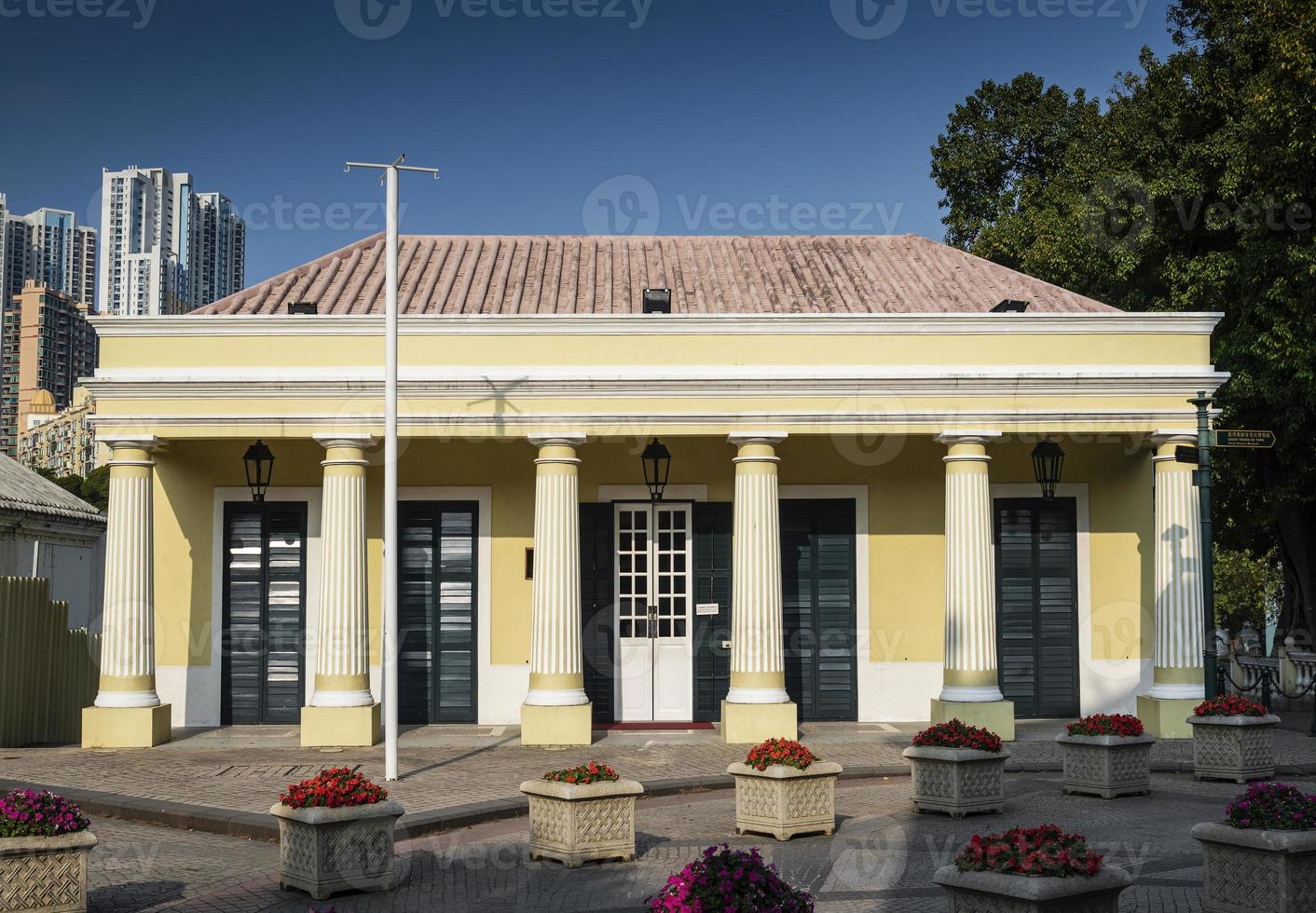 Portoghese patrimonio coloniale edificio storico in taipa area della città vecchia di Macao Cina foto