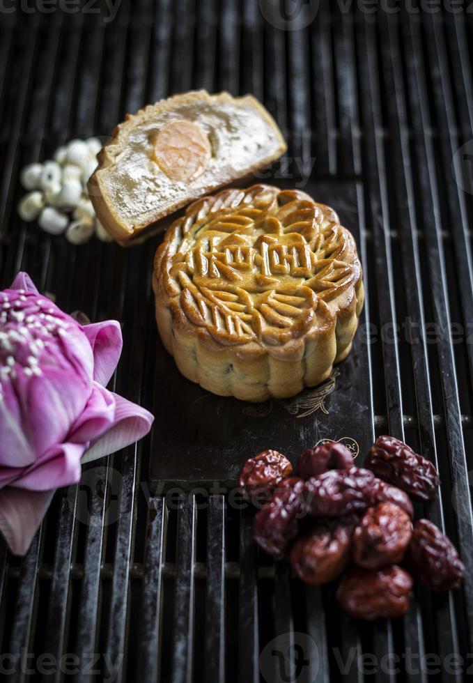 tradizionale cinese gourmet mooncakes festoso cibo dolce closeup foto