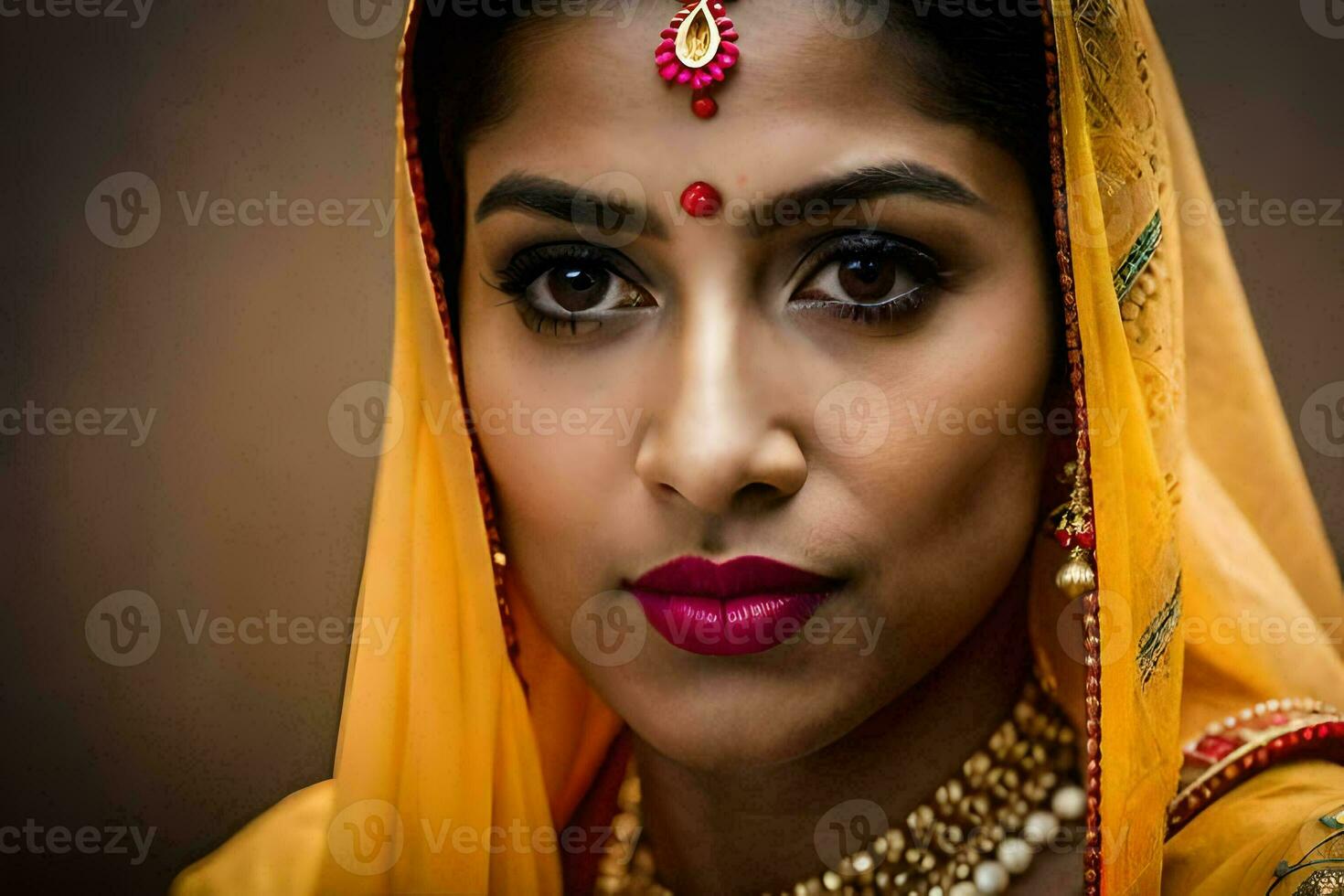 un' bellissimo indiano donna nel tradizionale abbigliamento. ai-generato foto