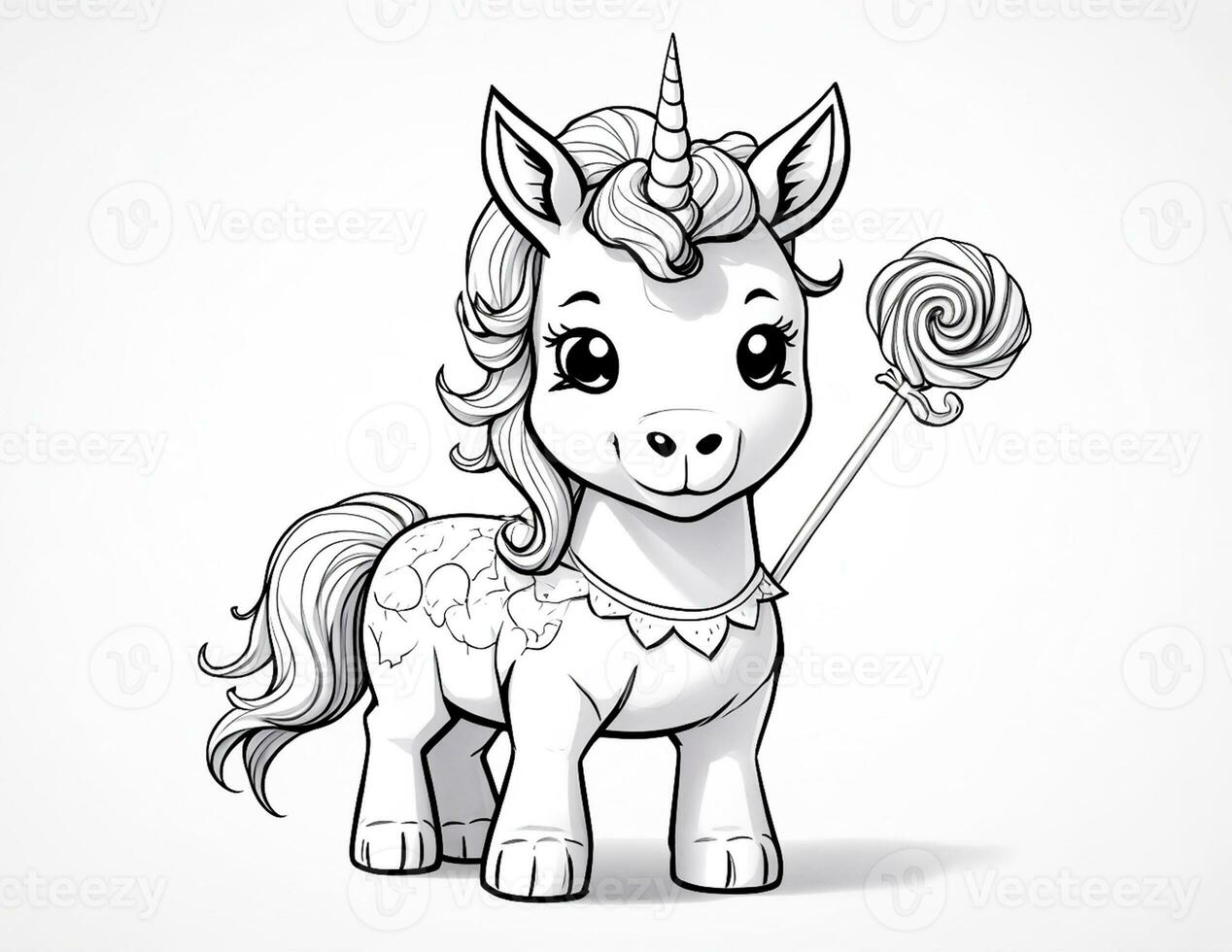 kawaii unicorno colorazione libro per bambini foto