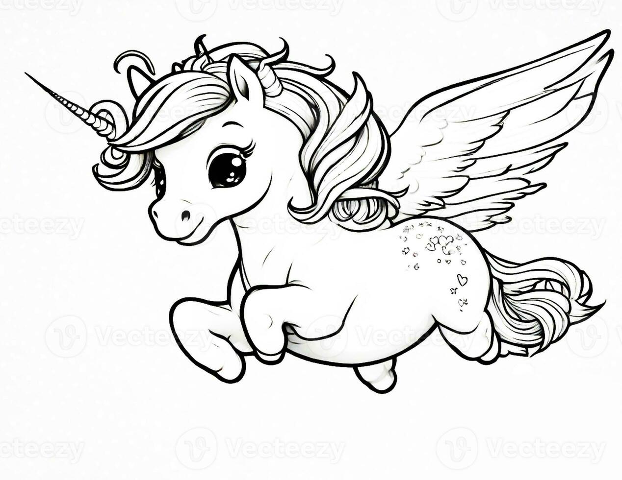 kawaii unicorno colorazione libro per bambini foto