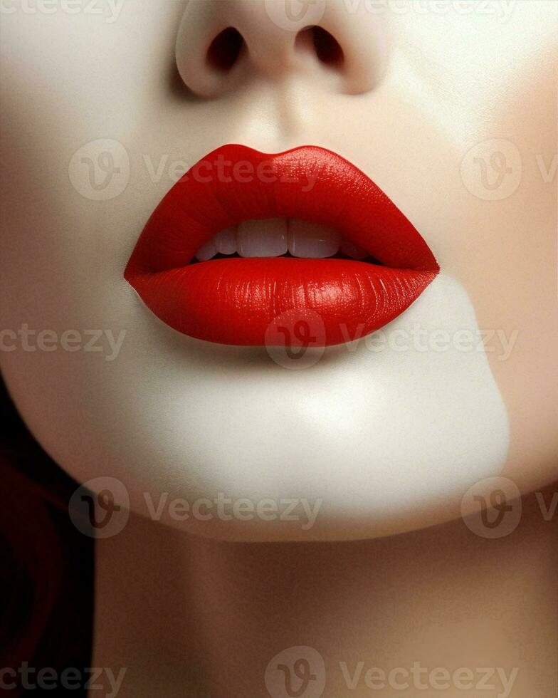 bella donna moda retrò colore signora viso bellezza stile rossetto cartone animato rosso mano bocca foto