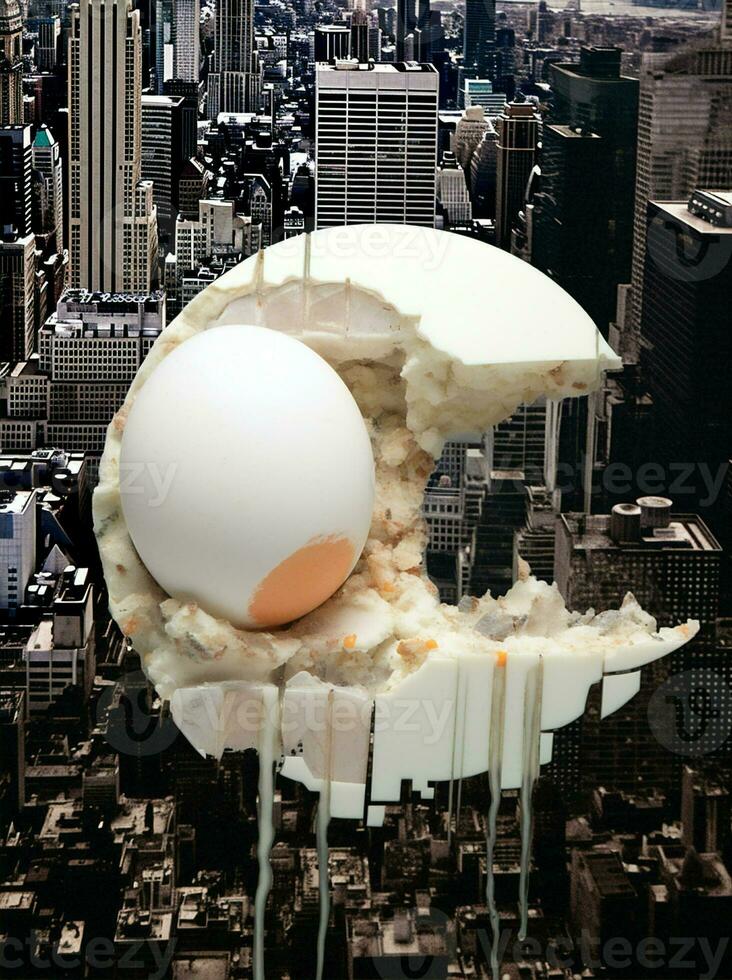 concetto bianca astratto cibo prima colazione delizioso uovo idea città fragile arte rotto conchiglia foto