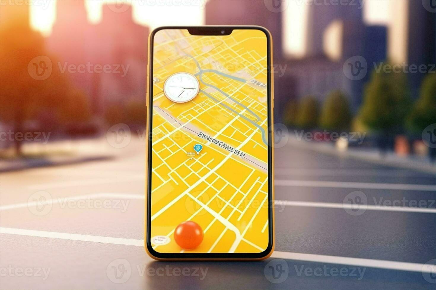 direzione carta geografica Telefono navigazione città strada smartphone Posizione GPS ricerca strada foto