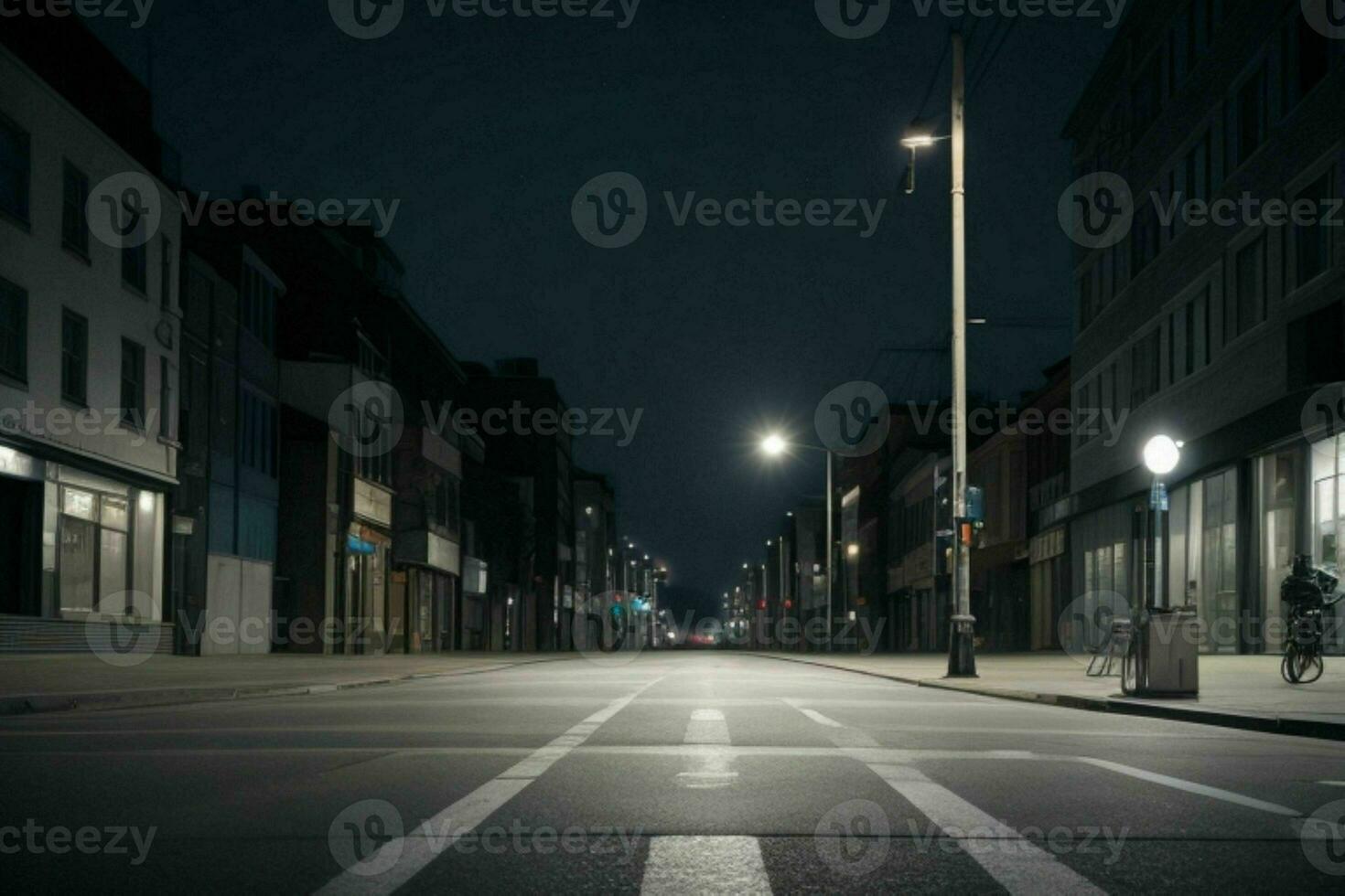 vuoto spazio su il strada su il notte. sfondo. ai generativo professionista foto