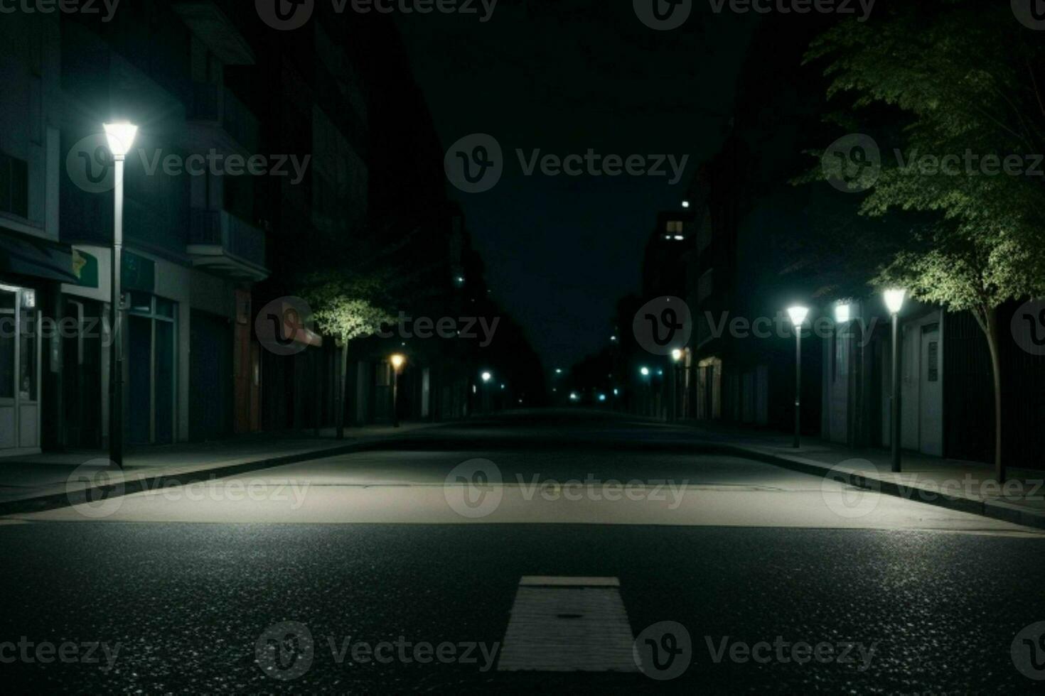 vuoto spazio su il strada su il notte. sfondo. ai generativo professionista foto