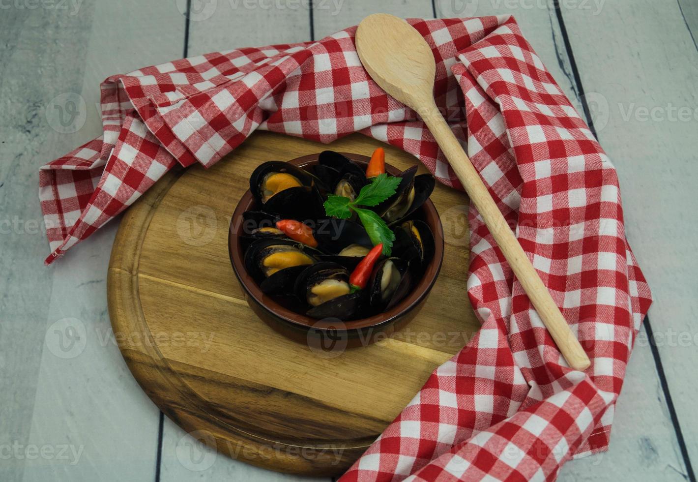 cozze e gamberi amati frutti di mare foto