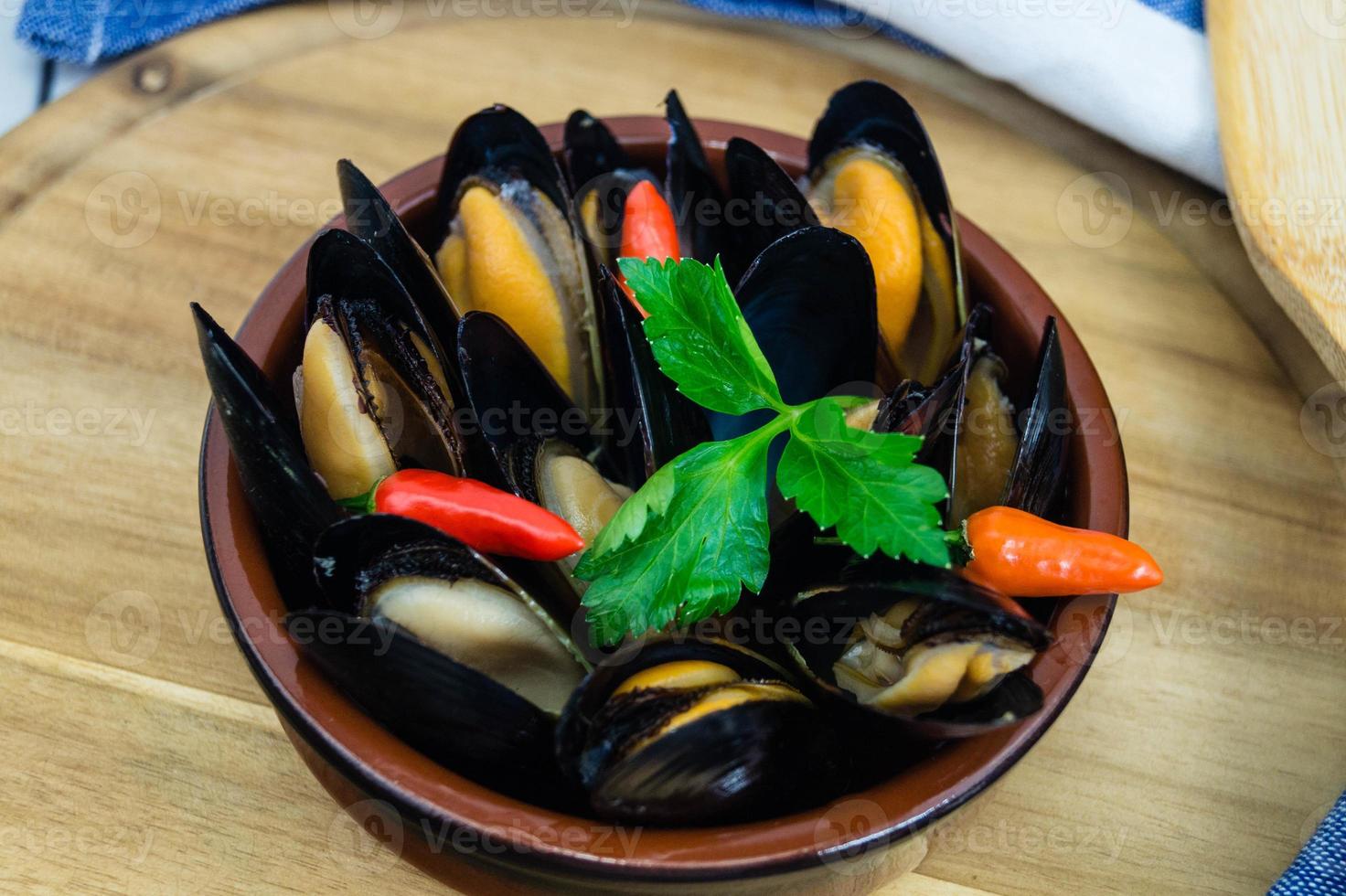 cozze e gamberi amati frutti di mare foto