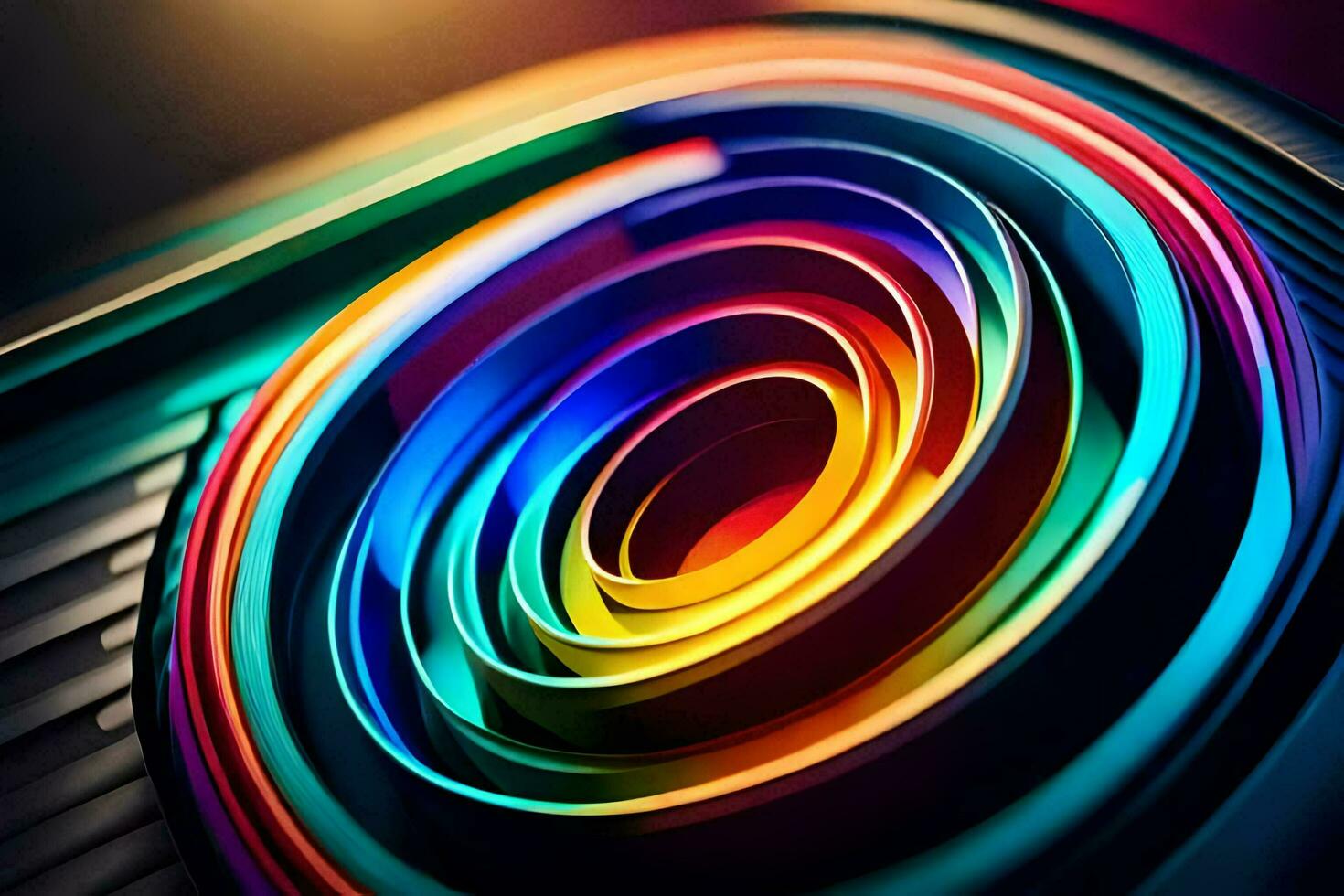 un' colorato spirale è mostrato nel Questo Immagine. ai-generato foto