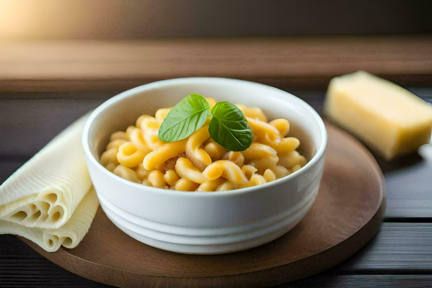 maccheroni e formaggio nel un' ciotola. ai-generato foto