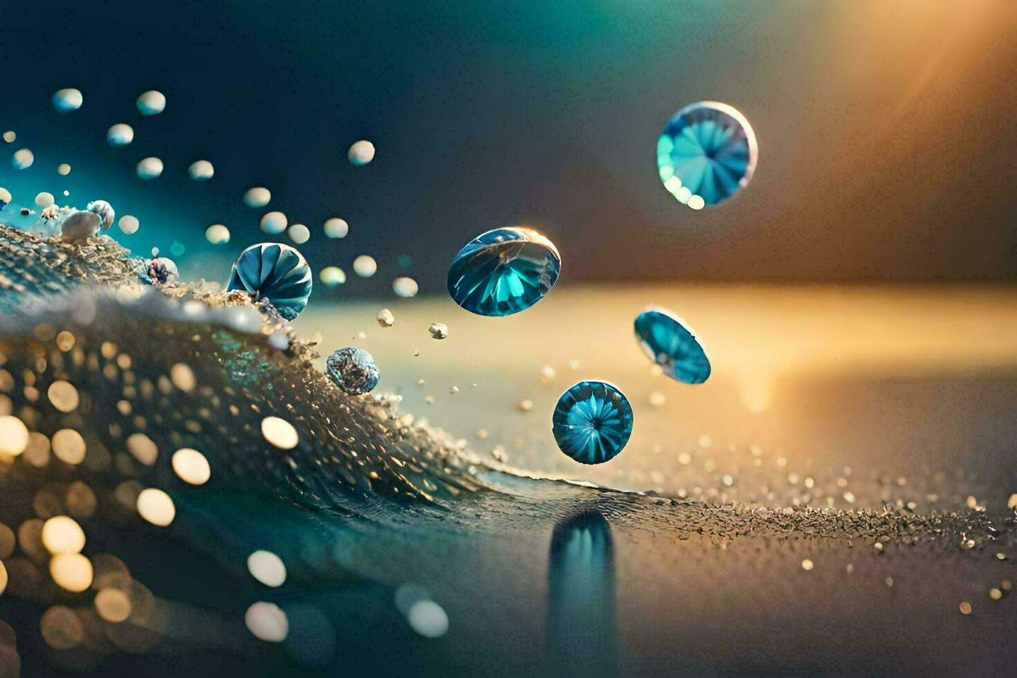 acqua gocce caduta a partire dal il cielo. ai-generato foto