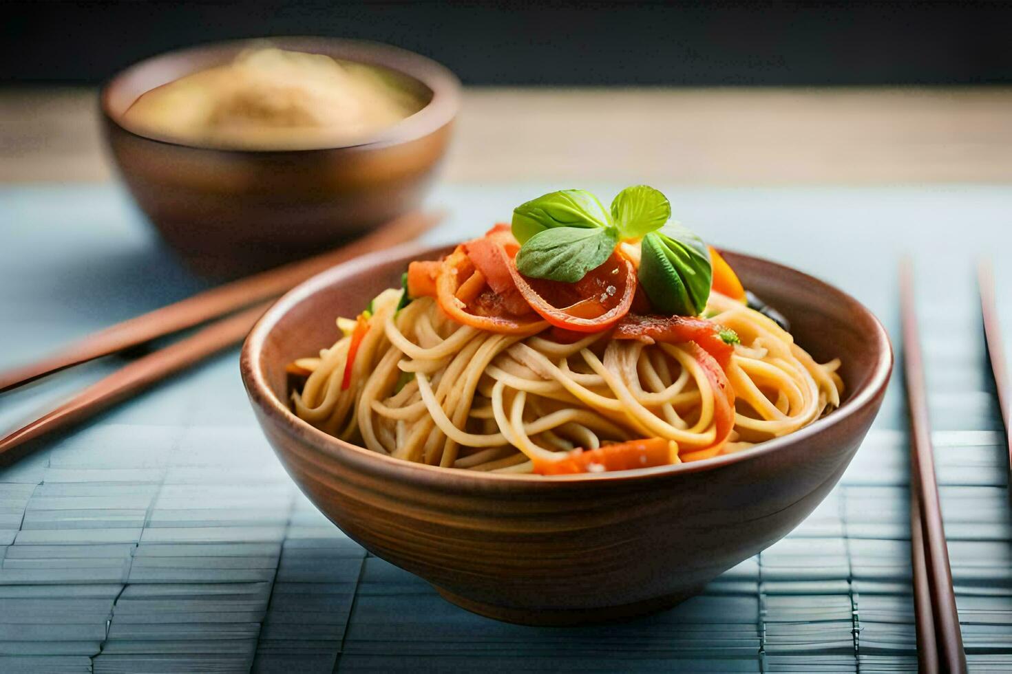 bastoncini e tagliatelle nel un' ciotola. ai-generato foto