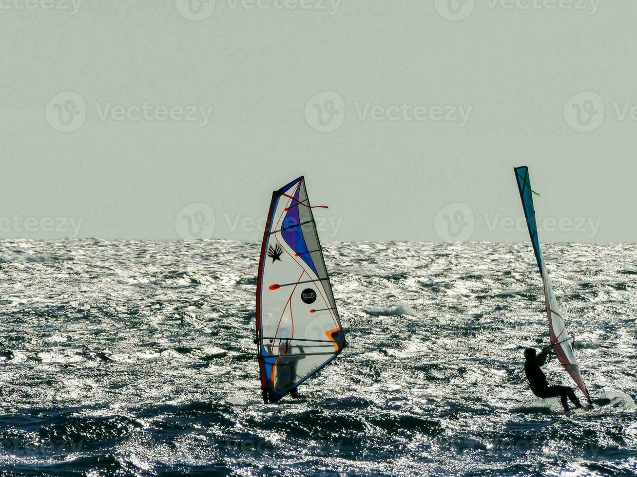 persone windsurf nel il acqua foto