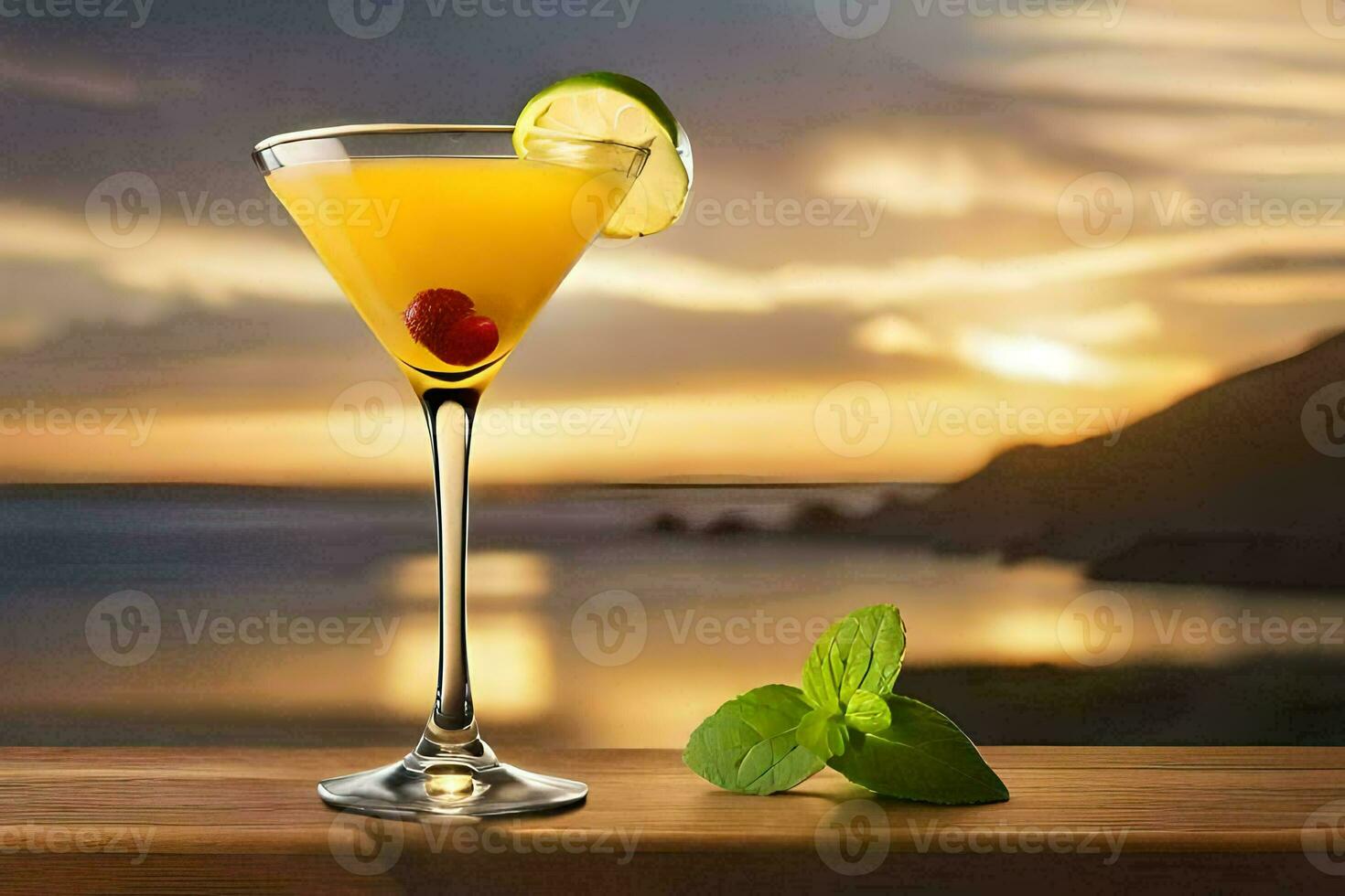 cocktail su il spiaggia. ai-generato foto