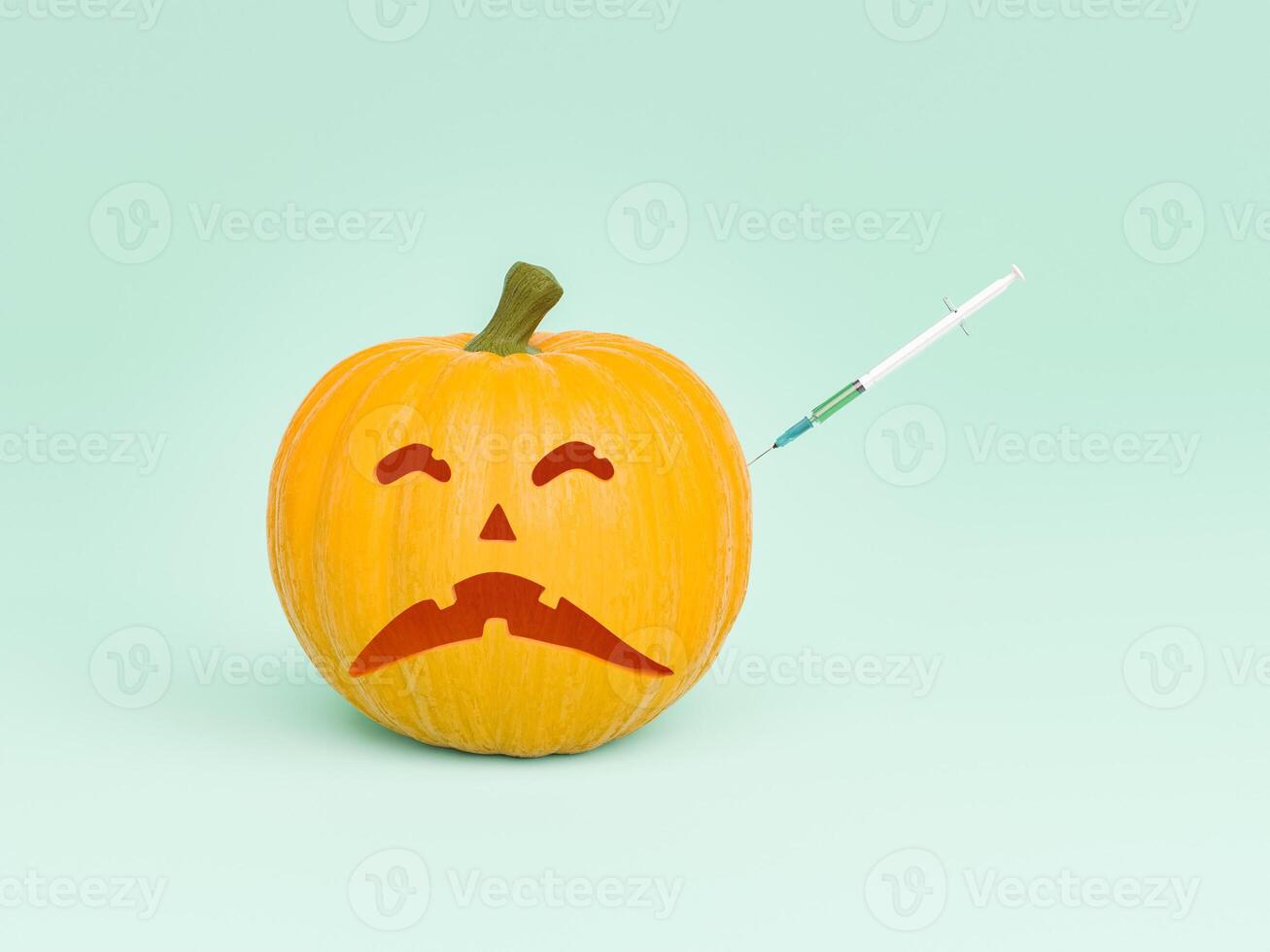 zucca di halloween con la siringa foto