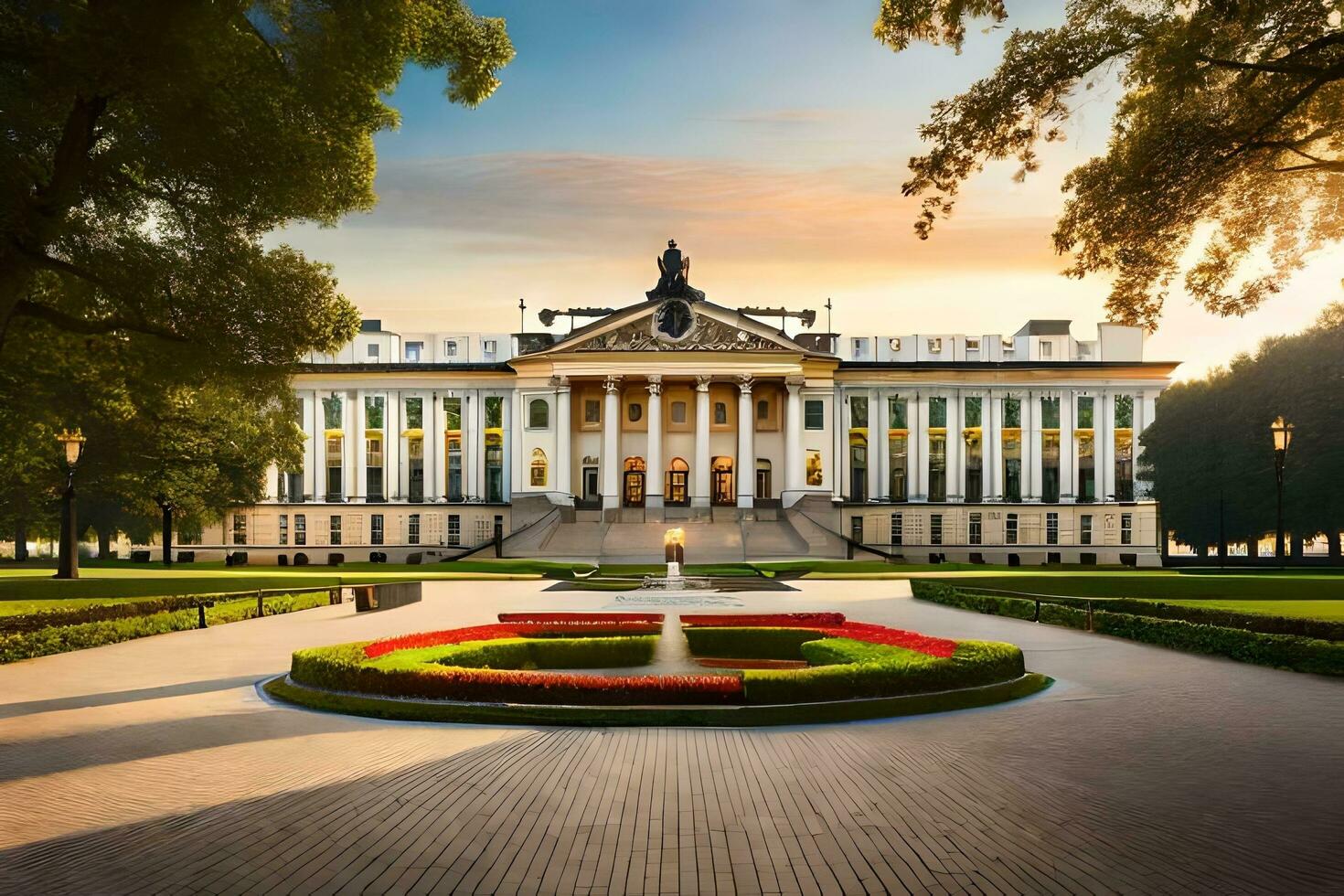 il edificio di il Università di Breslavia nel Polonia. ai-generato foto