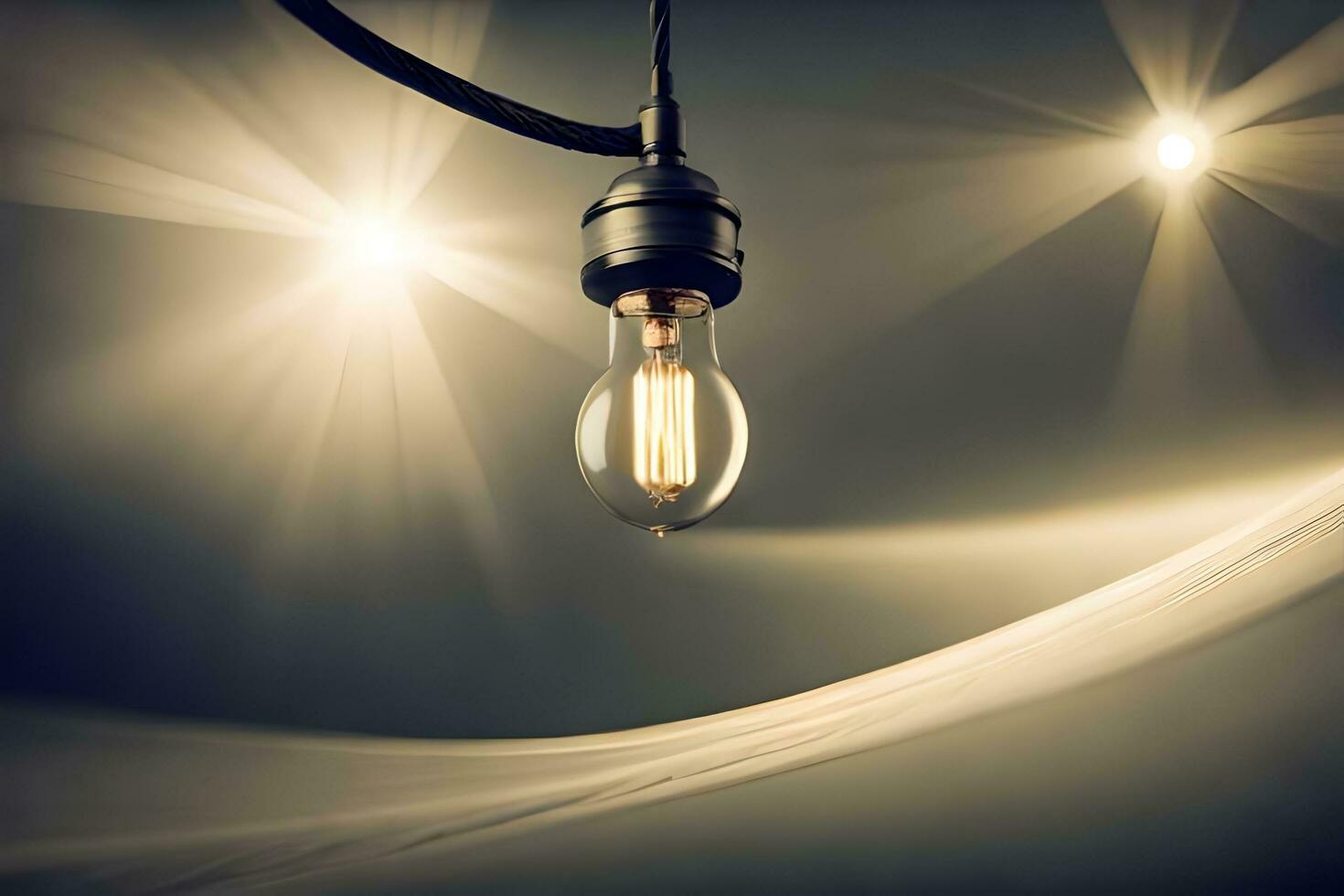 un vecchio leggero lampadina è splendente nel il scuro. ai-generato foto