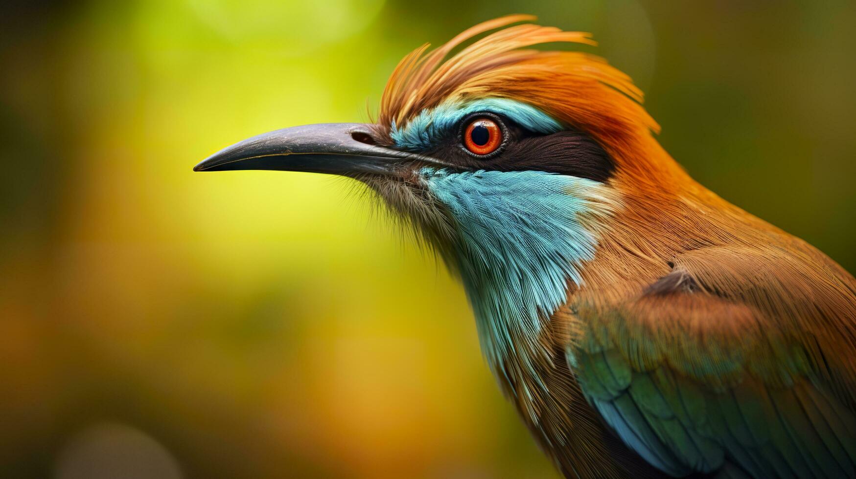 turchese sopracciglio motmot nel vivace colori. generativo ai foto