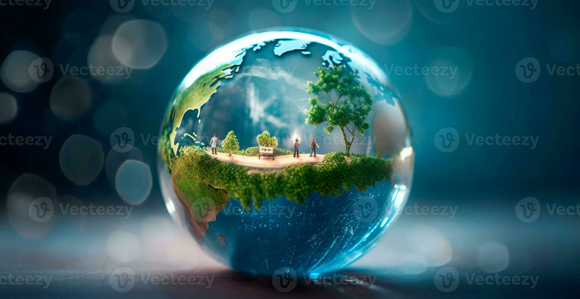 globo, preoccupazione per il ambiente, ecosistema, energia Salvataggio concerto - ai generato Immagine foto