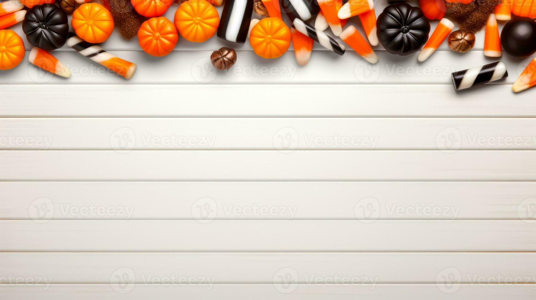 alto Visualizza di Halloween caramella su bianca sfondo con posto per testo. generativo ai foto