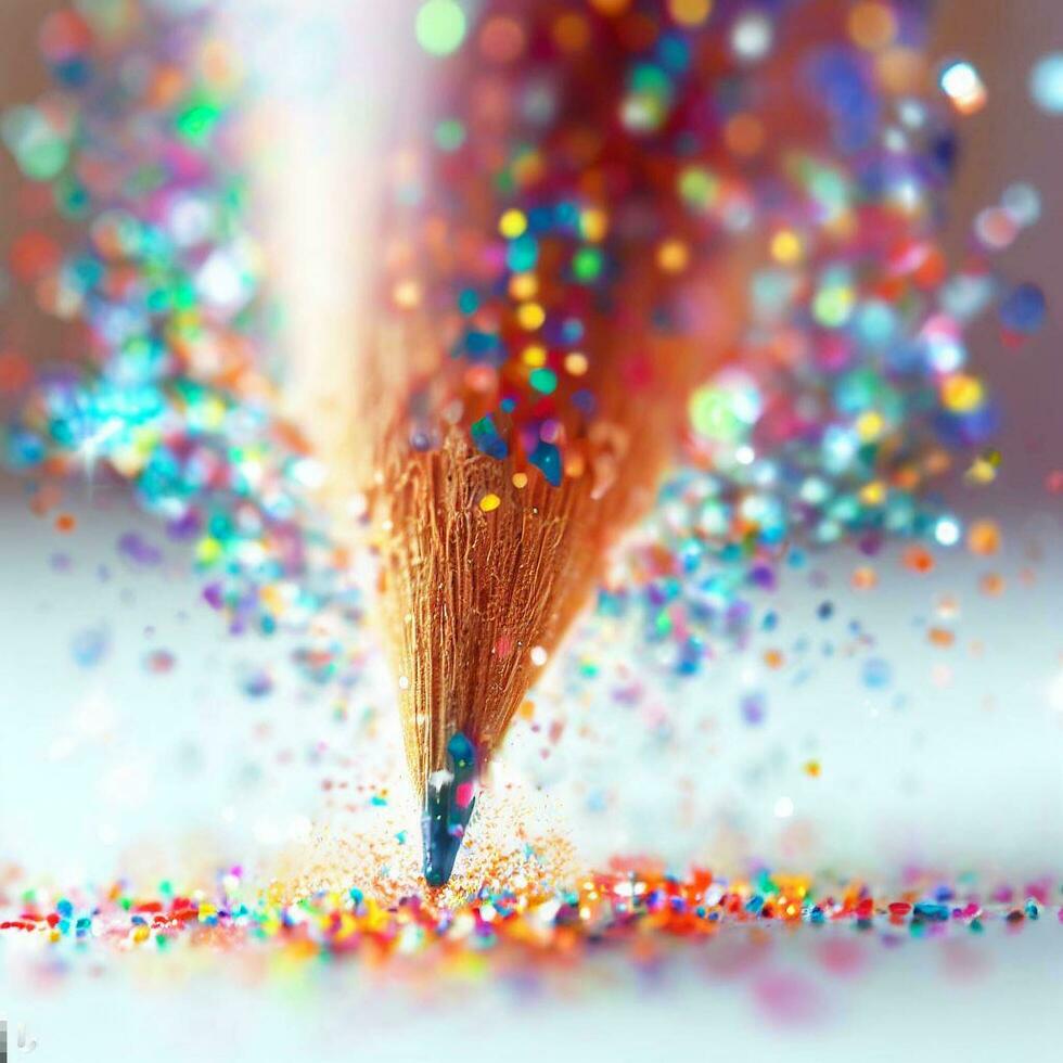 colorato matite siamo vagamente disposte su colorato sfondi. colorato matite con zigzag. ai generato. foto