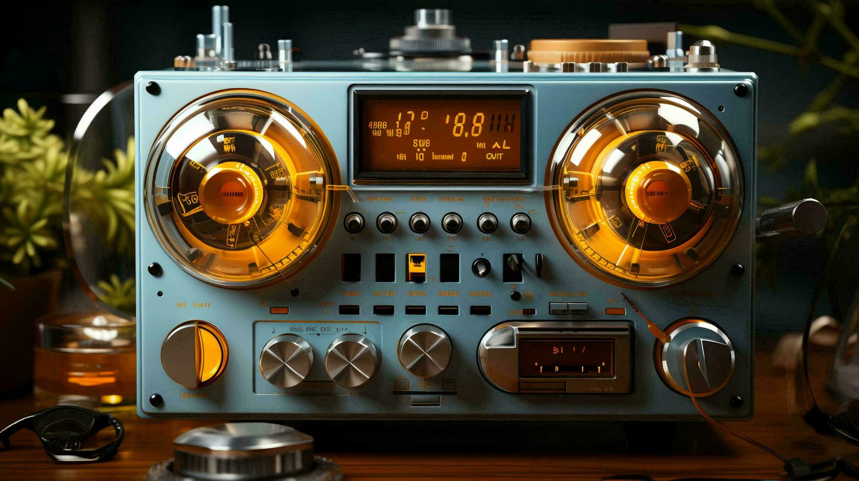 ai-generato retrò vecchio Vintage ▾ Radio per ascoltando per musica foto