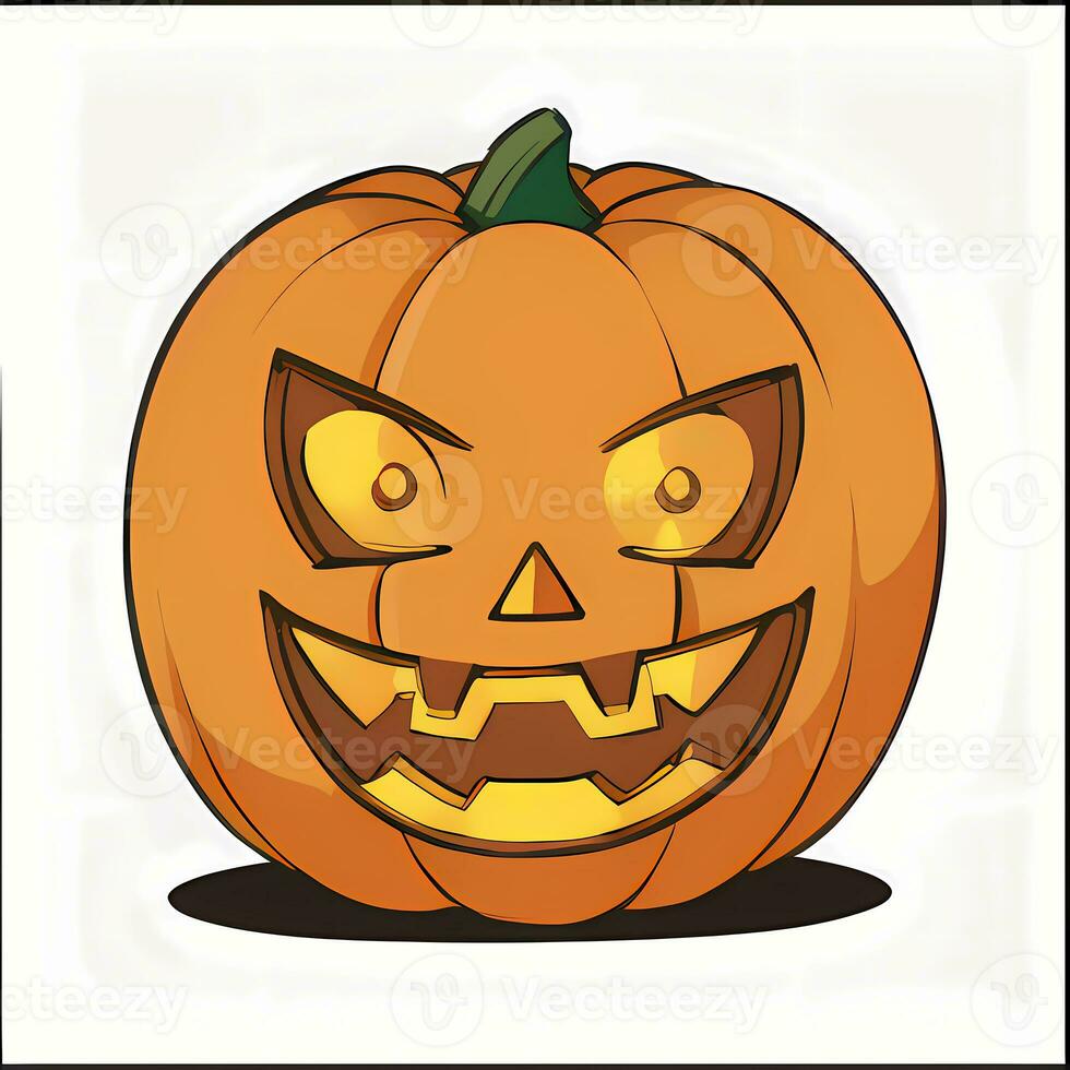 carino zucca Halloween etichetta cartone animato illustrazione stile foto