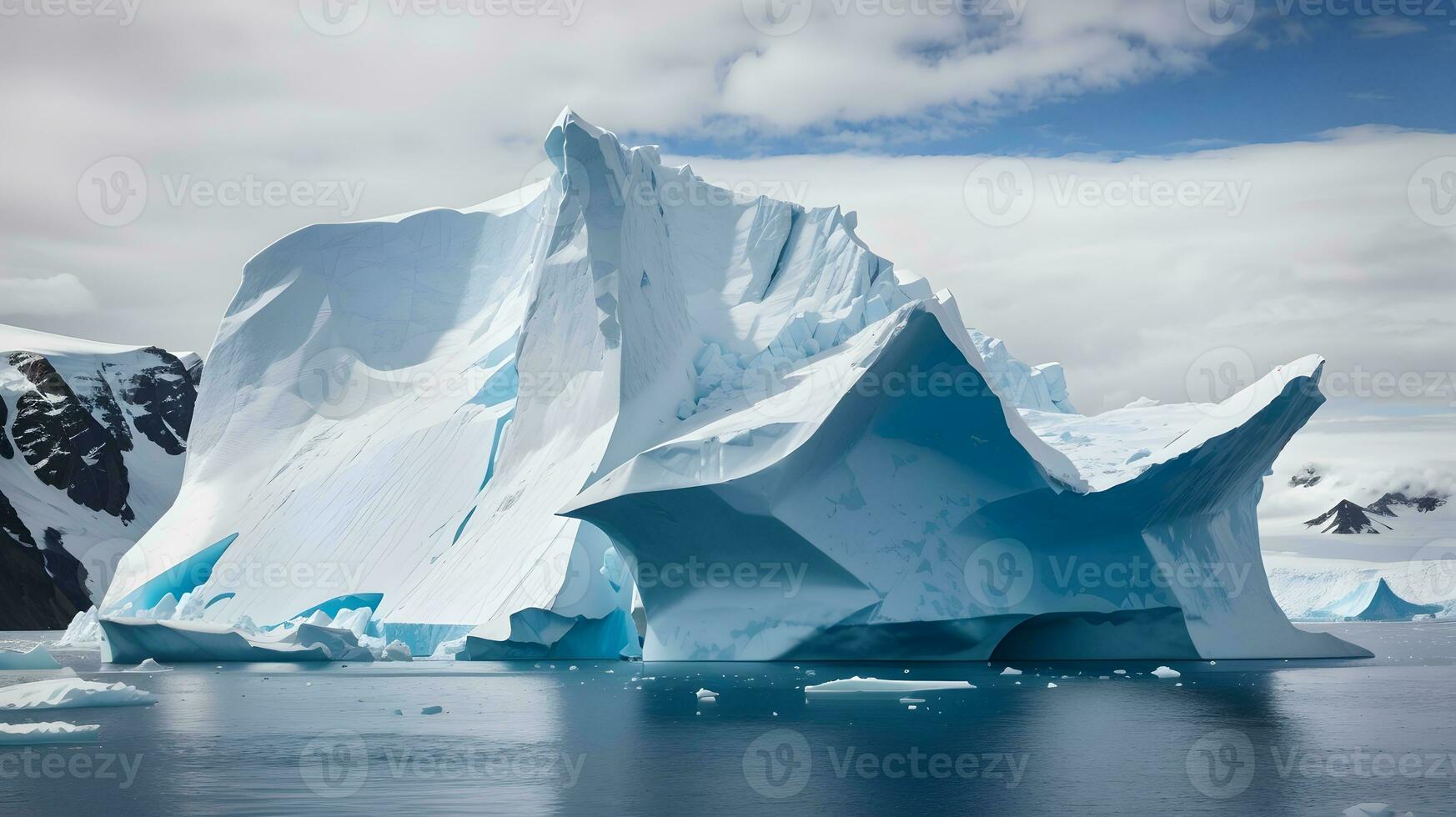 epico ghiacciato maestà, un' sbalorditivo visivo ode per il enorme antartico iceberg. ai generato foto