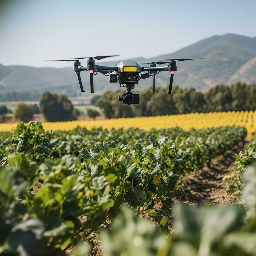 fuco monitoraggio colture e inteligente agricoltura nel un' digitale agricoltura. ai generativo foto