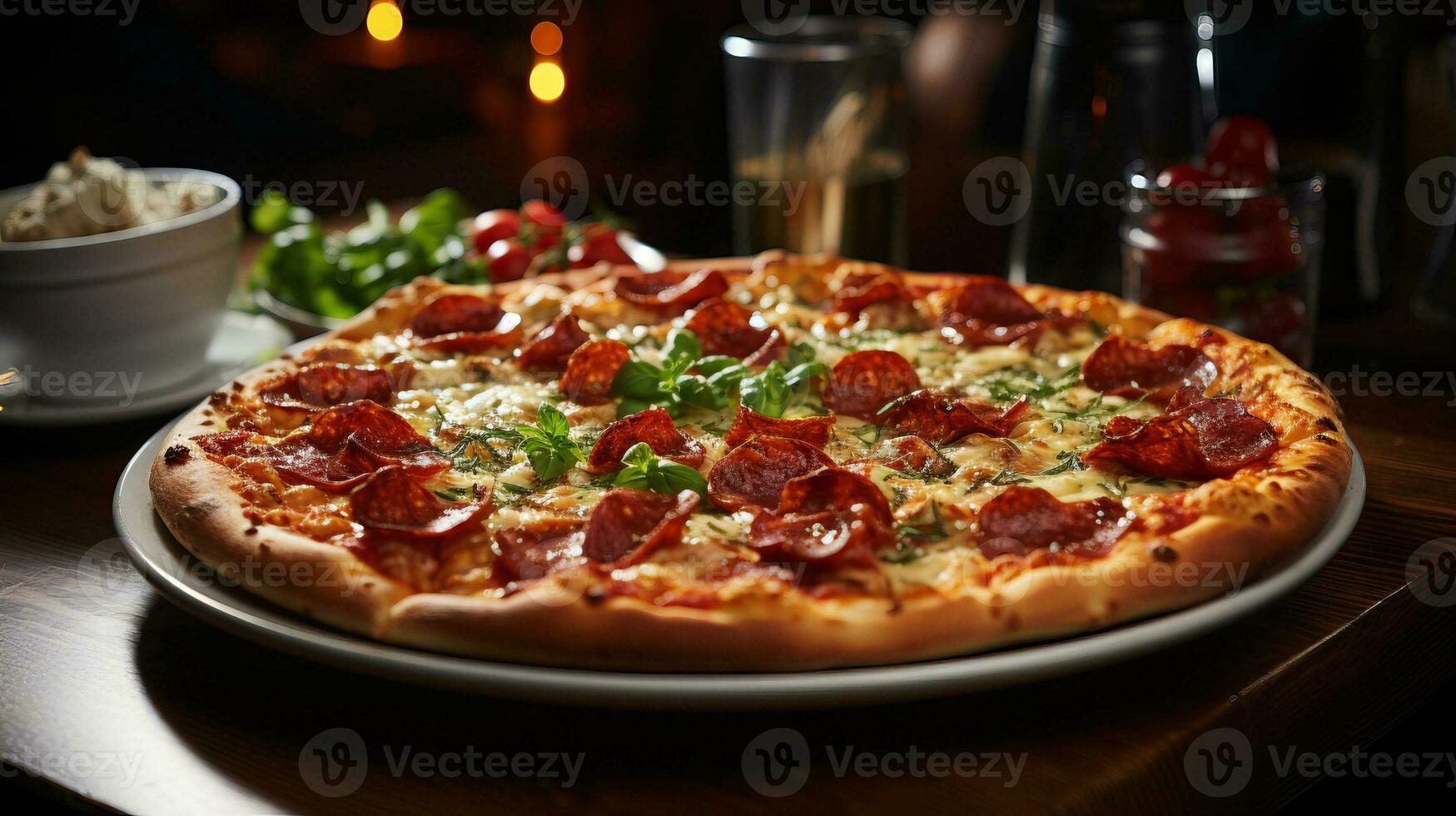 delizioso Pizza con molte di formaggio e molto appetitoso. generativo ai foto