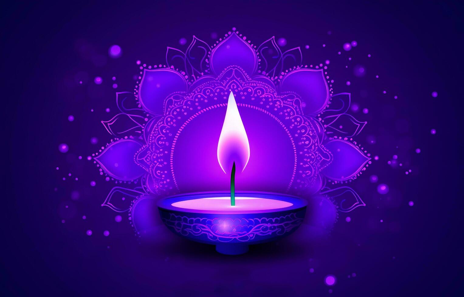 un' viola candela con un' loto mandala sfondo foto