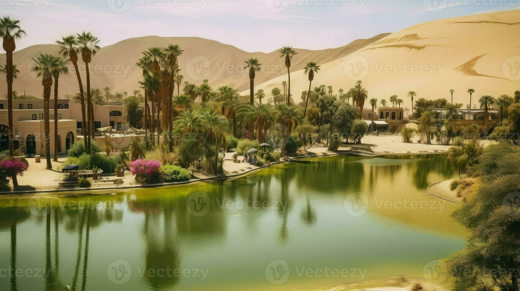 paesaggio peruviano deserto oasi ai generato foto