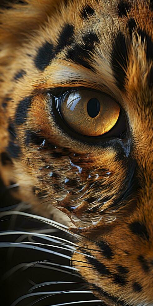 leopardo macro fotografia. ai generato foto