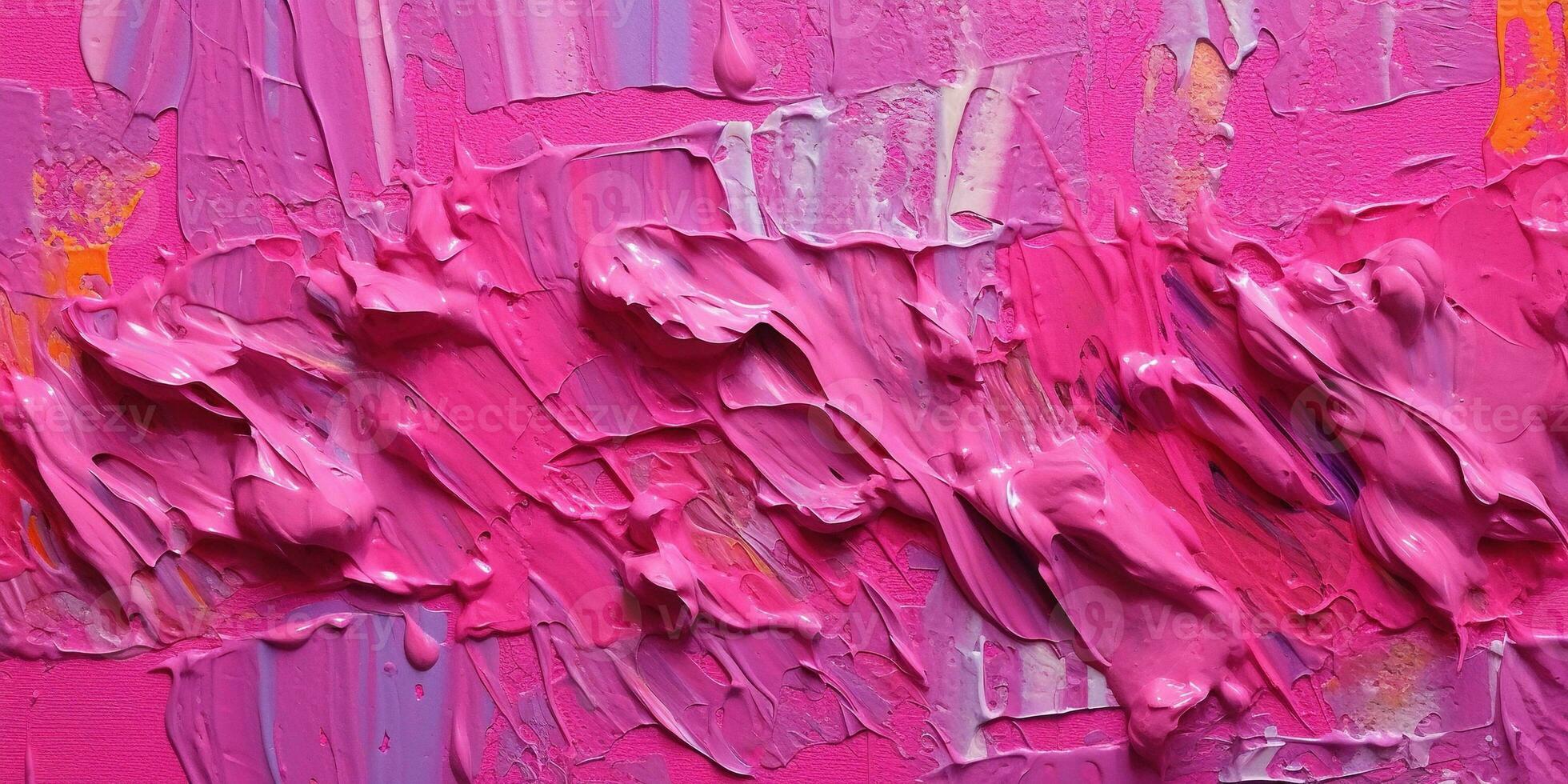 generativo ai, avvicinamento di impasto astratto ruvido Viva magenta colore arte pittura struttura foto