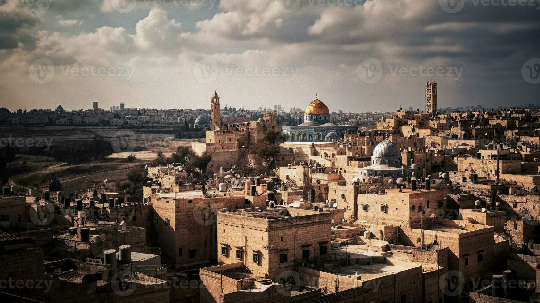 largo Visualizza di Gerusalemme generativo ai foto