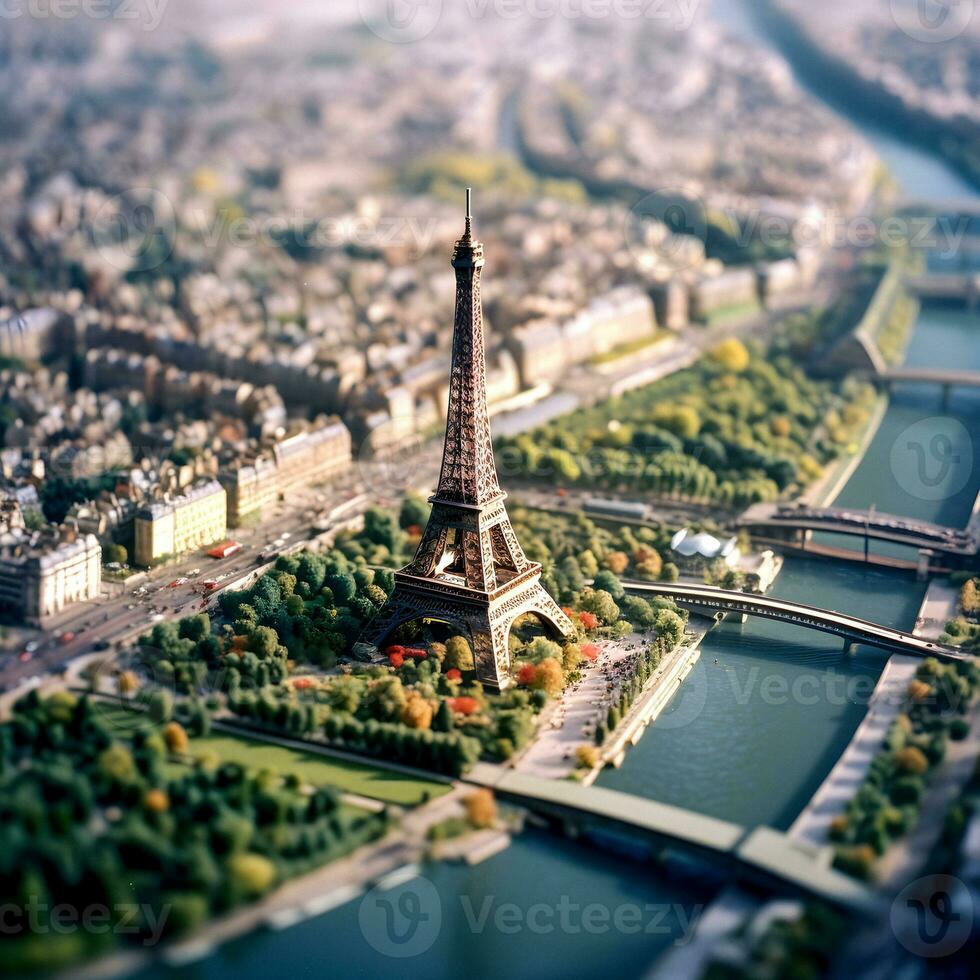 ai generato Perfetto superiore Visualizza miniatura Parigi su circuito tavola foto