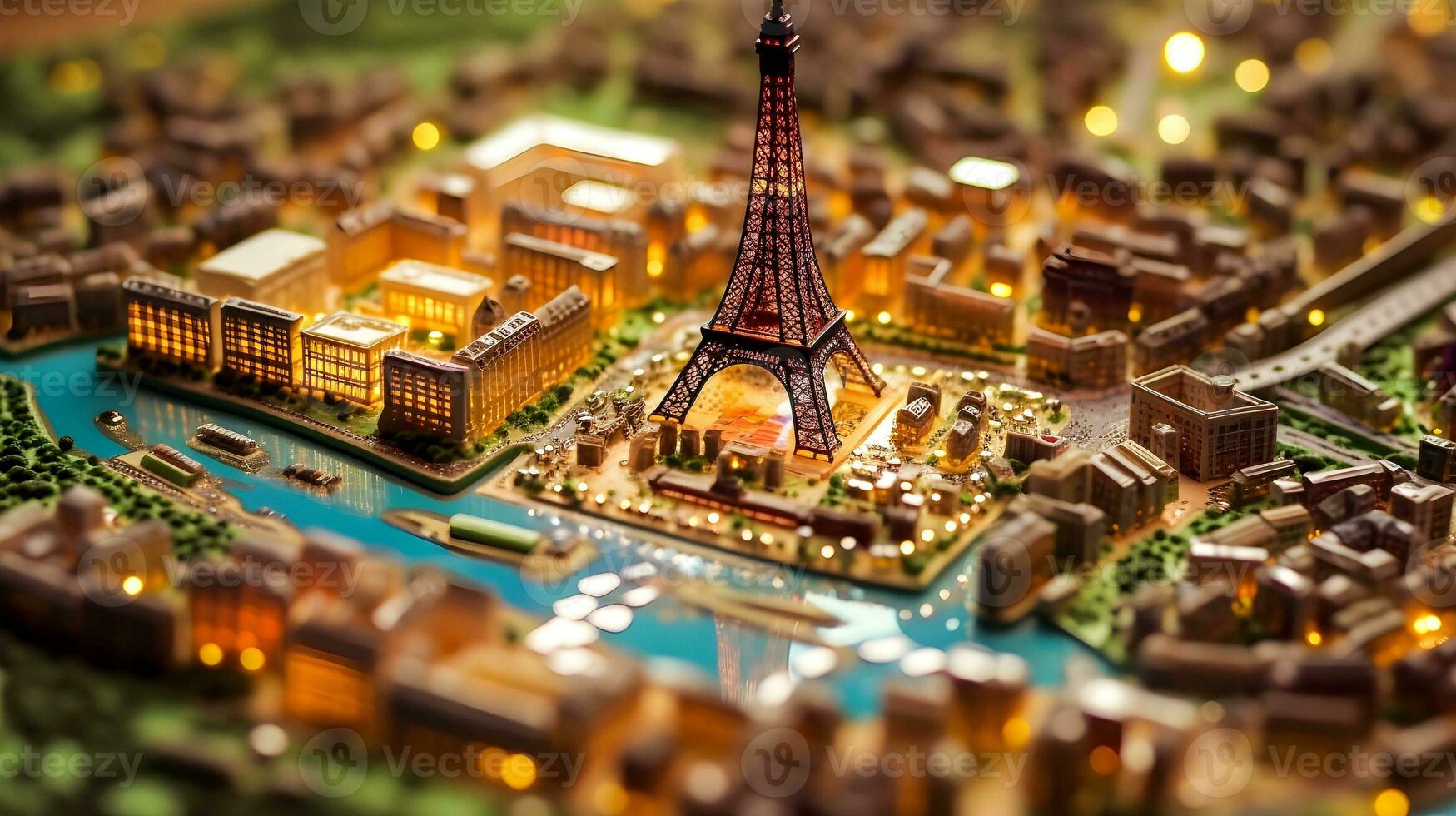 ai generato miniatura Parigi su un' scheda madre foto