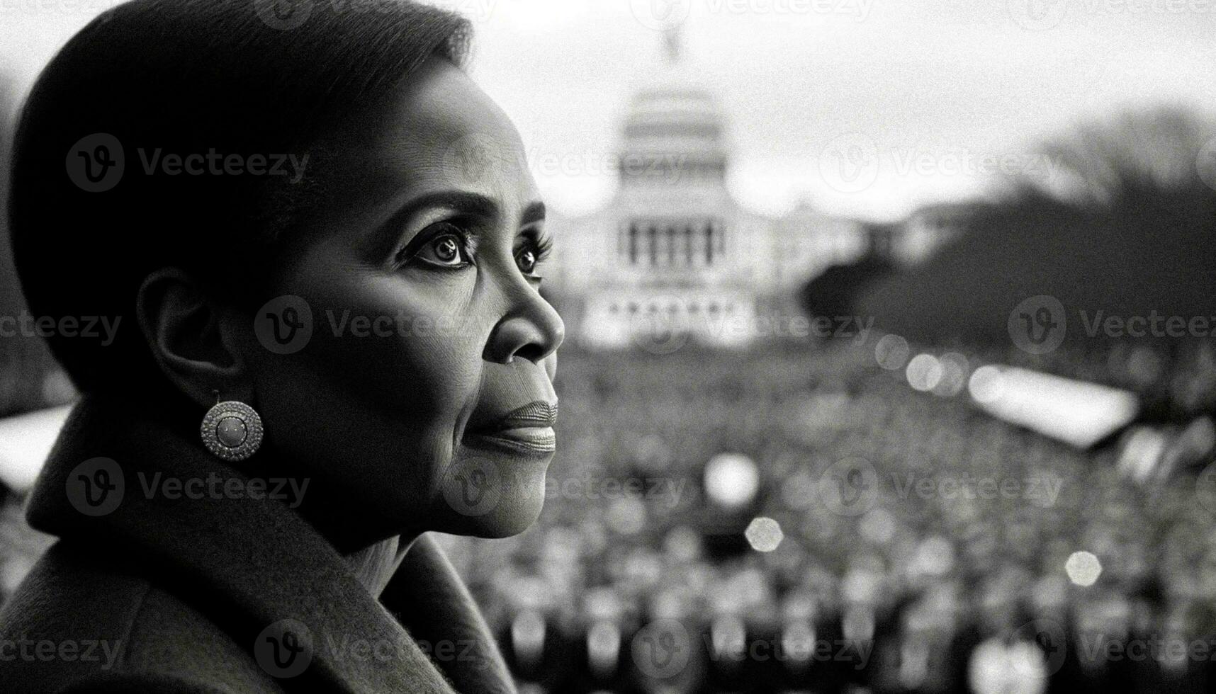 inaugurale indirizzo a il Campidoglio di il primo nero femmina Presidente di il unito stati. generativo ai. foto