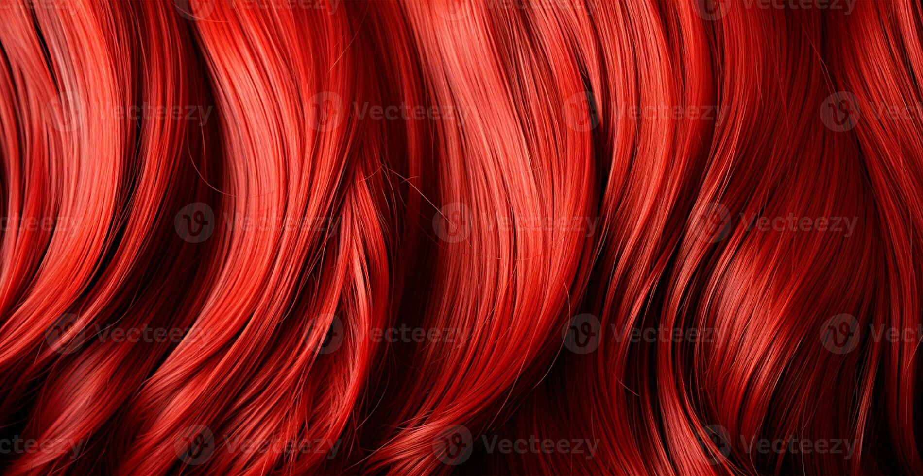 rosso capelli avvicinamento come un' sfondo. Da donna lungo naturale buio capelli. ondulato brillante riccioli - ai generato Immagine foto