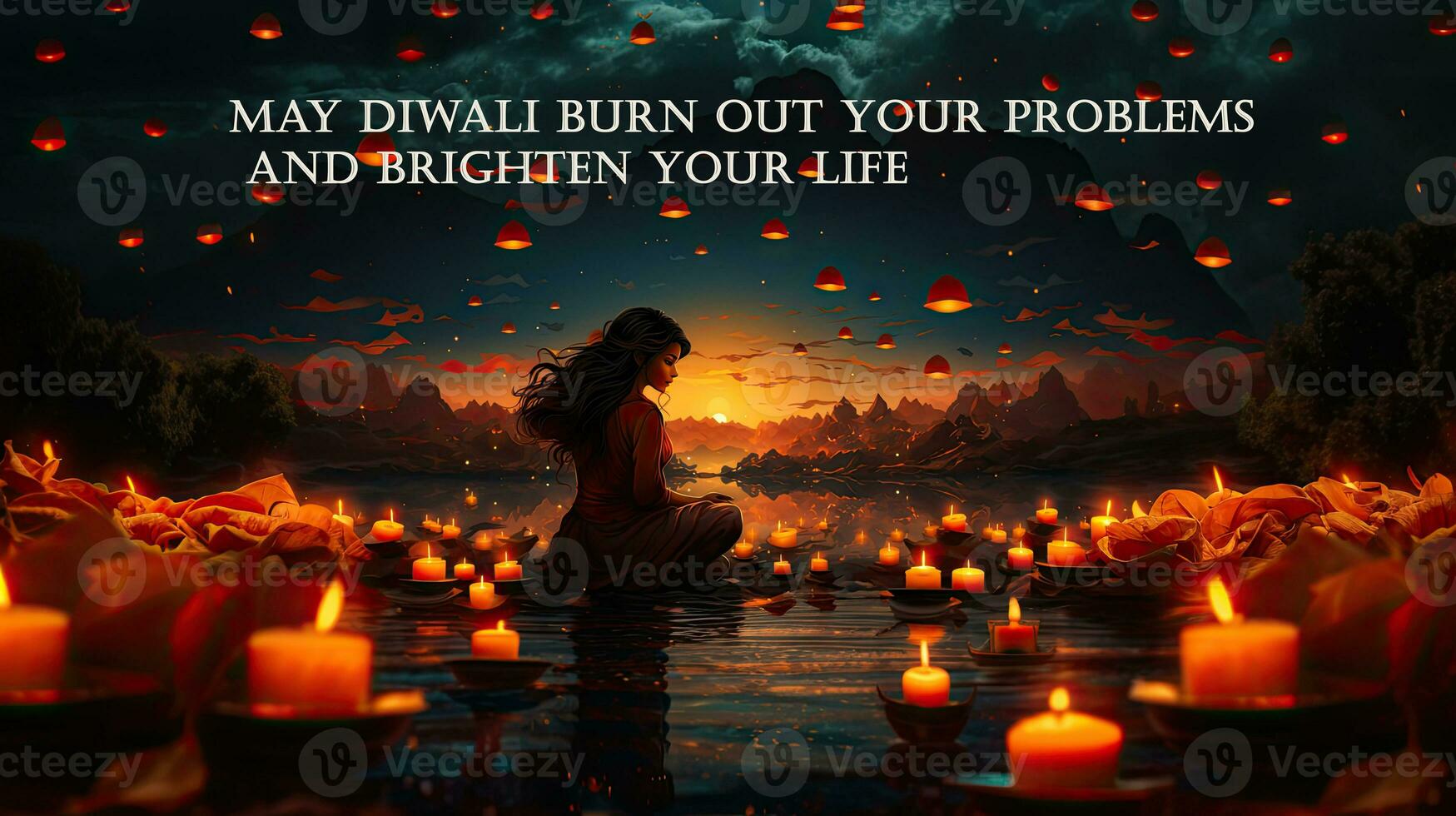 Maggio Diwali bruciare su il tuo i problemi e Brighten il tuo vita. saluto indiano vacanza carta. foto