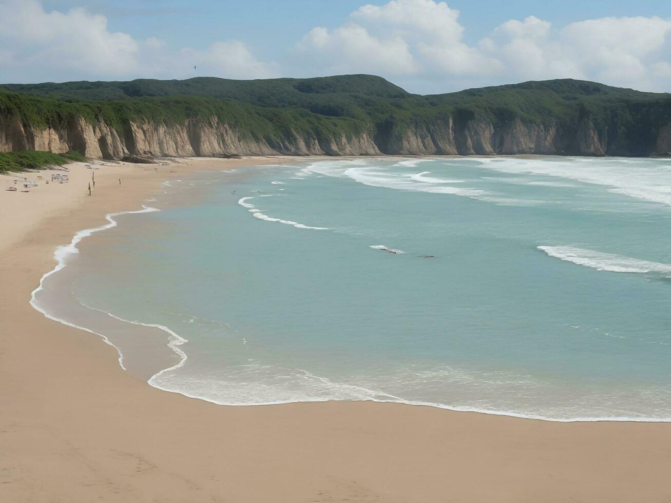 spiaggia bellissimo vicino su Immagine ai generato foto