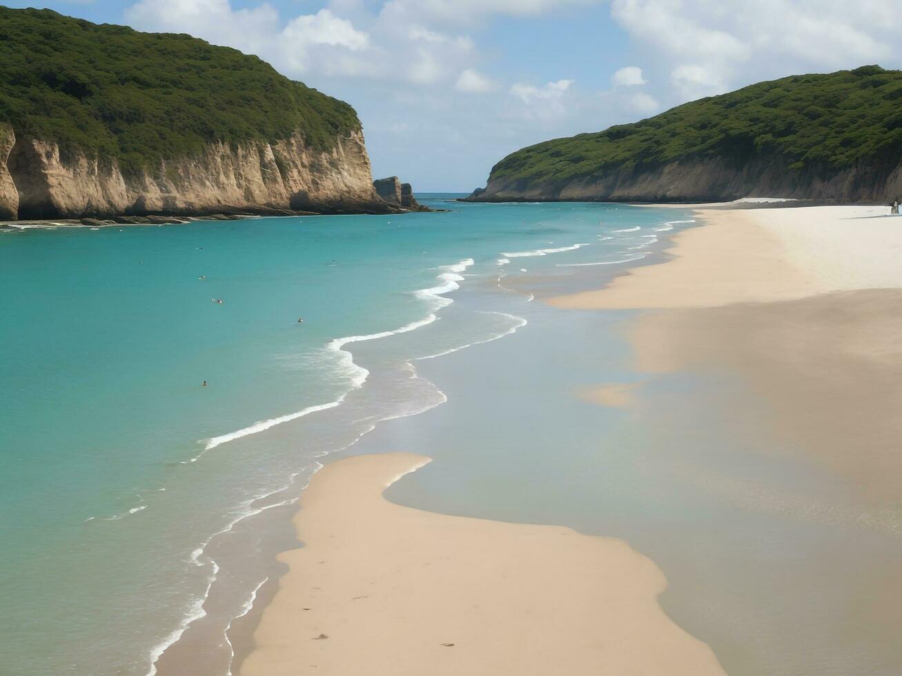 spiaggia bellissimo vicino su Immagine ai generato foto