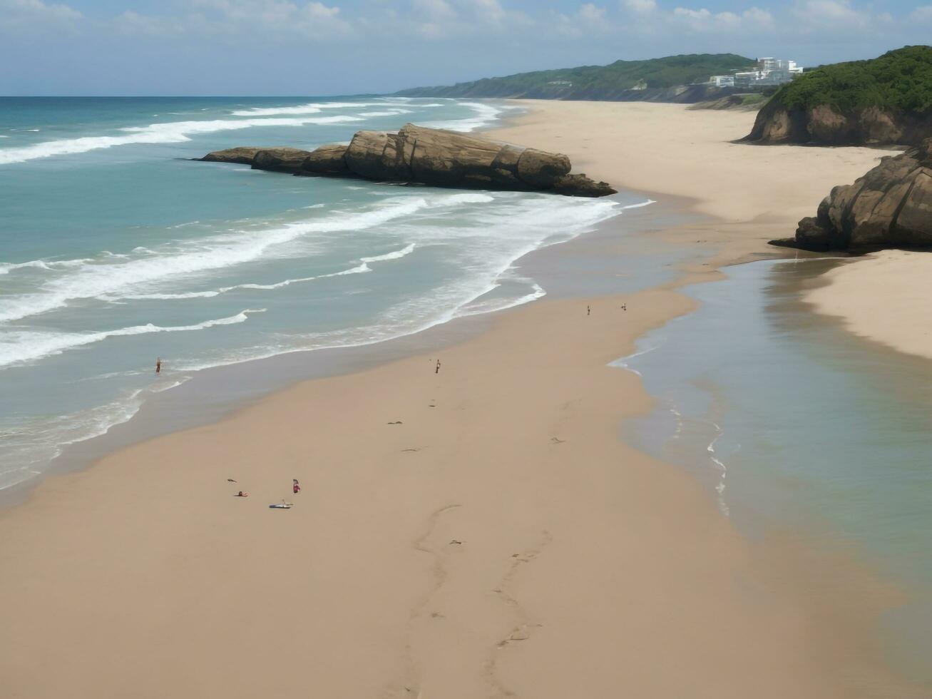 spiaggia bellissimo vicino su Immagine ai generato foto