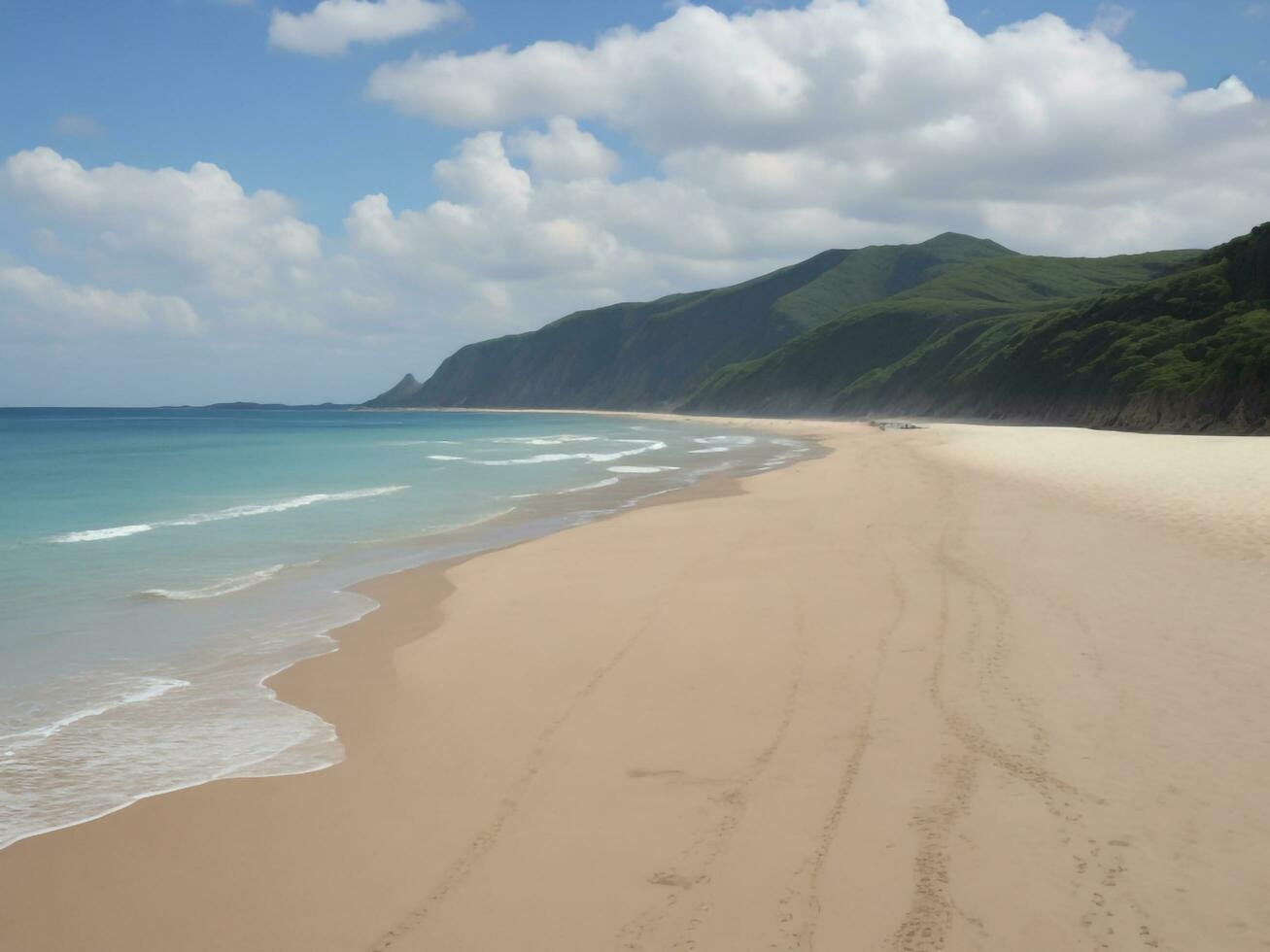 spiaggia bellissimo vicino su Immagine ai generato foto