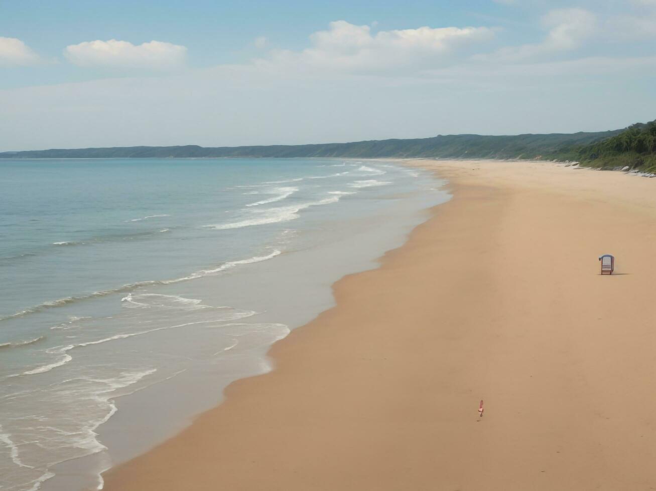 spiaggia bellissimo vicino su Immagine ai generato foto