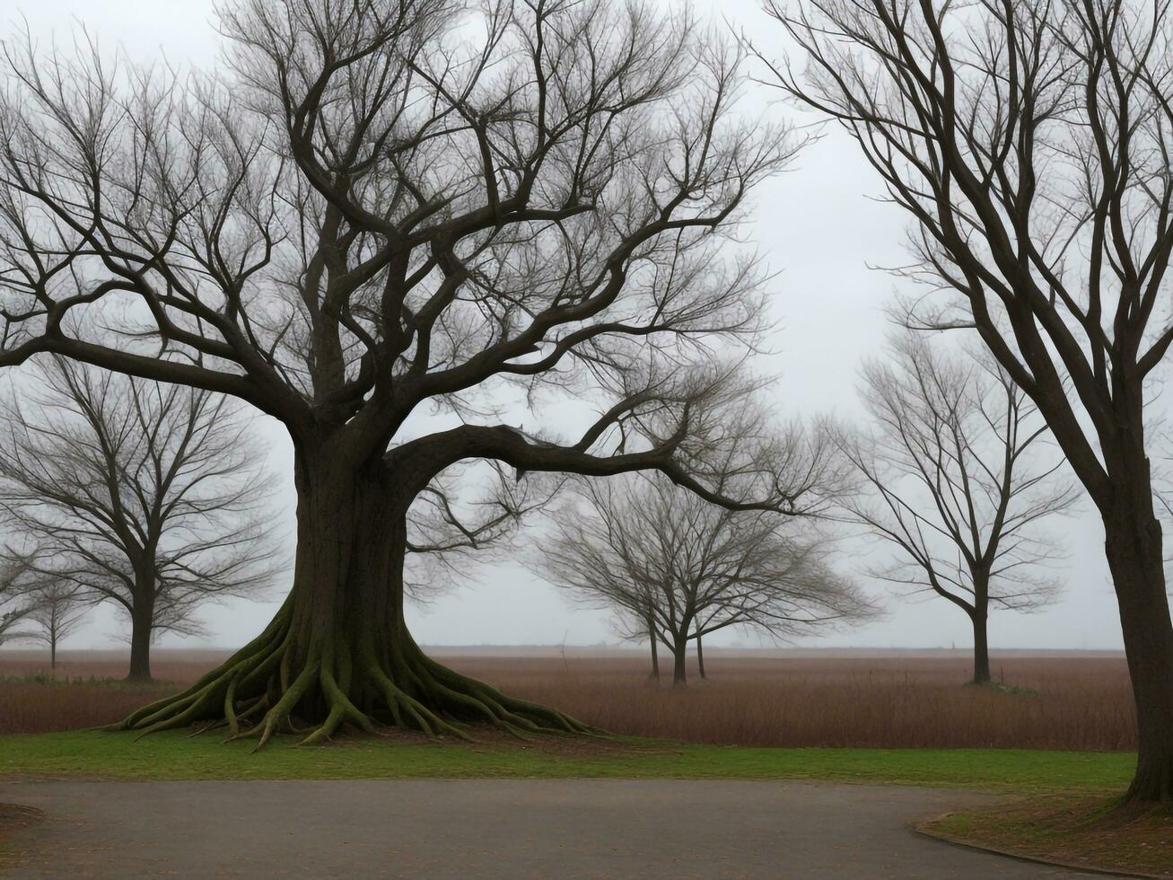 albero bellissimo vicino su Immagine ai generato foto