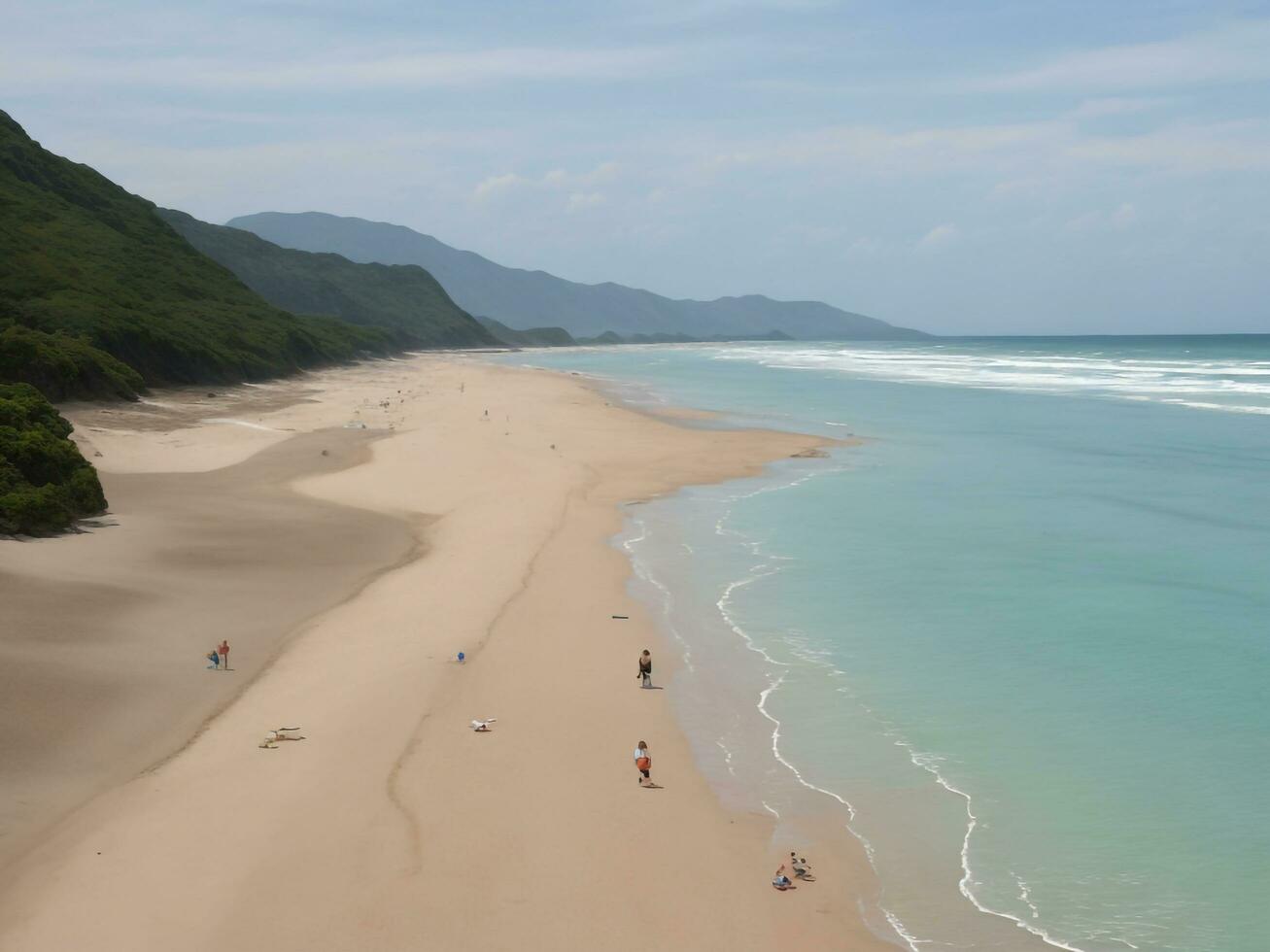 spiaggia bellissimo vicino su Immagine ai generato foto