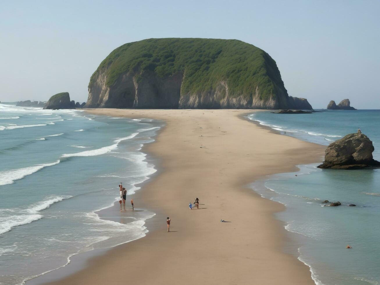 spiaggia bellissimo vicino su Immagine ai generato foto