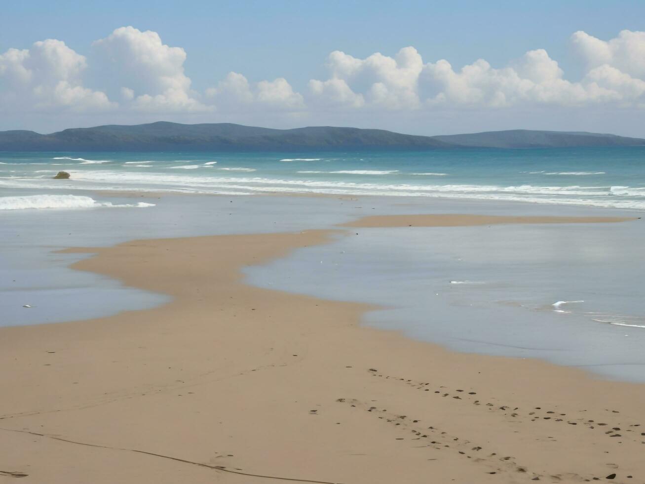 spiaggia bellissimo vicino su Immagine ai generato foto