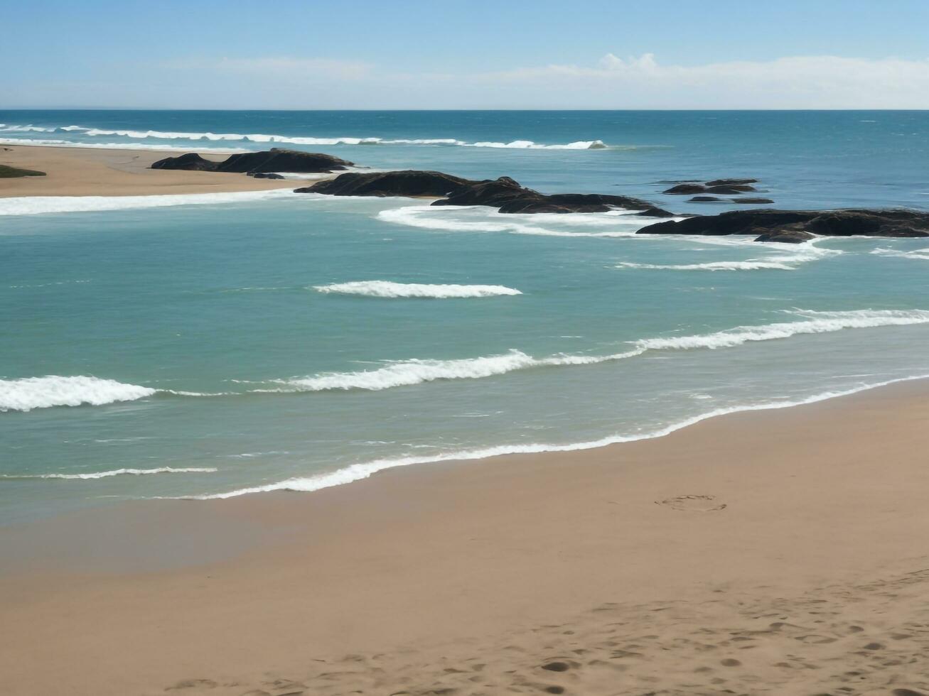 spiaggia bellissimo vicino su Immagine ai generato foto